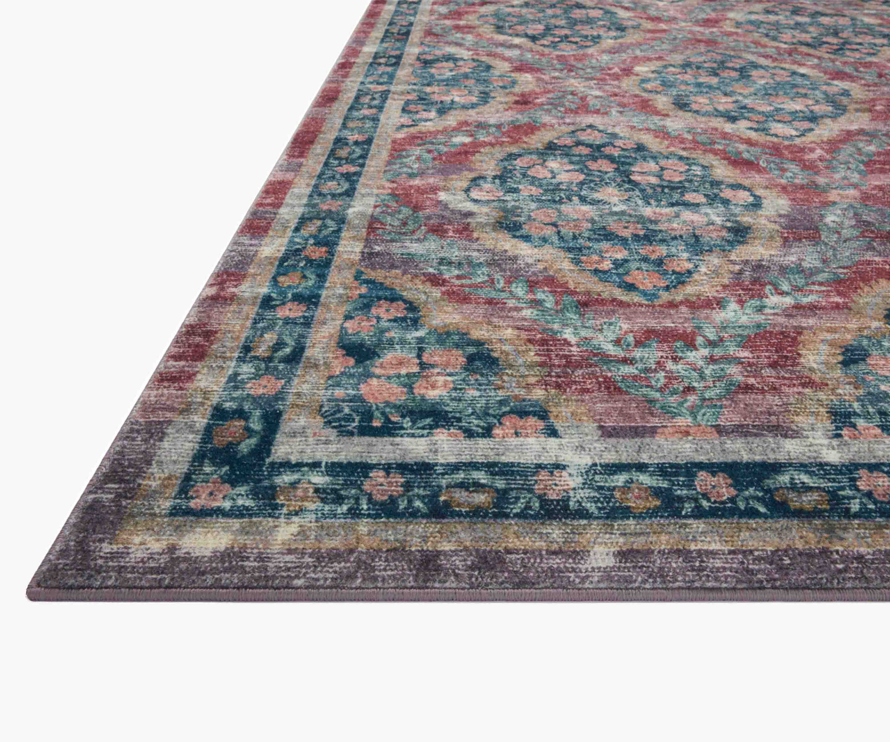 Courtyard Chateau Printed Rug - Red - Image 8