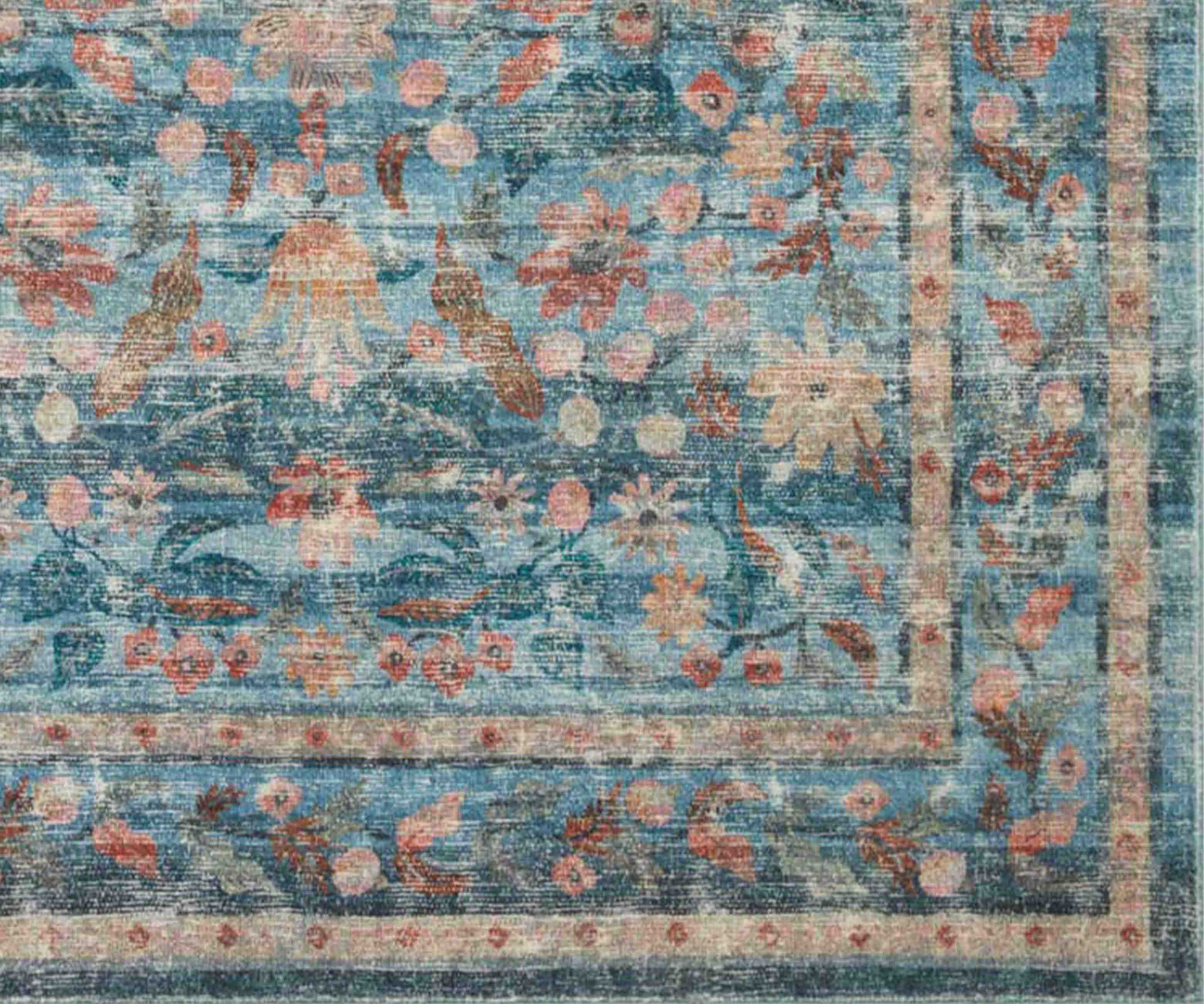 Courtyard Eve Printed Rug - Blue - Image 6