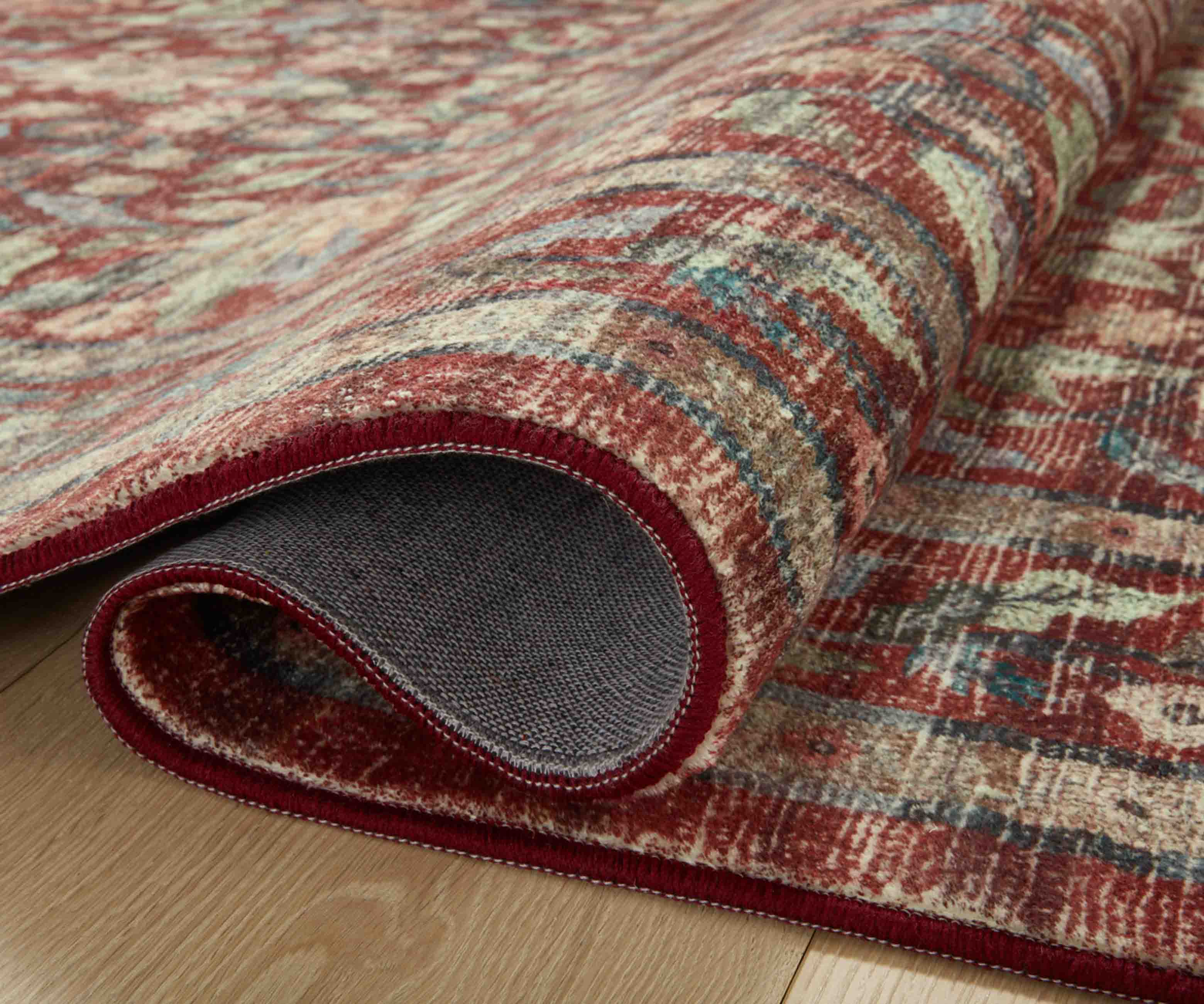 Courtyard Eve Printed Rug - Crimson - Image 3