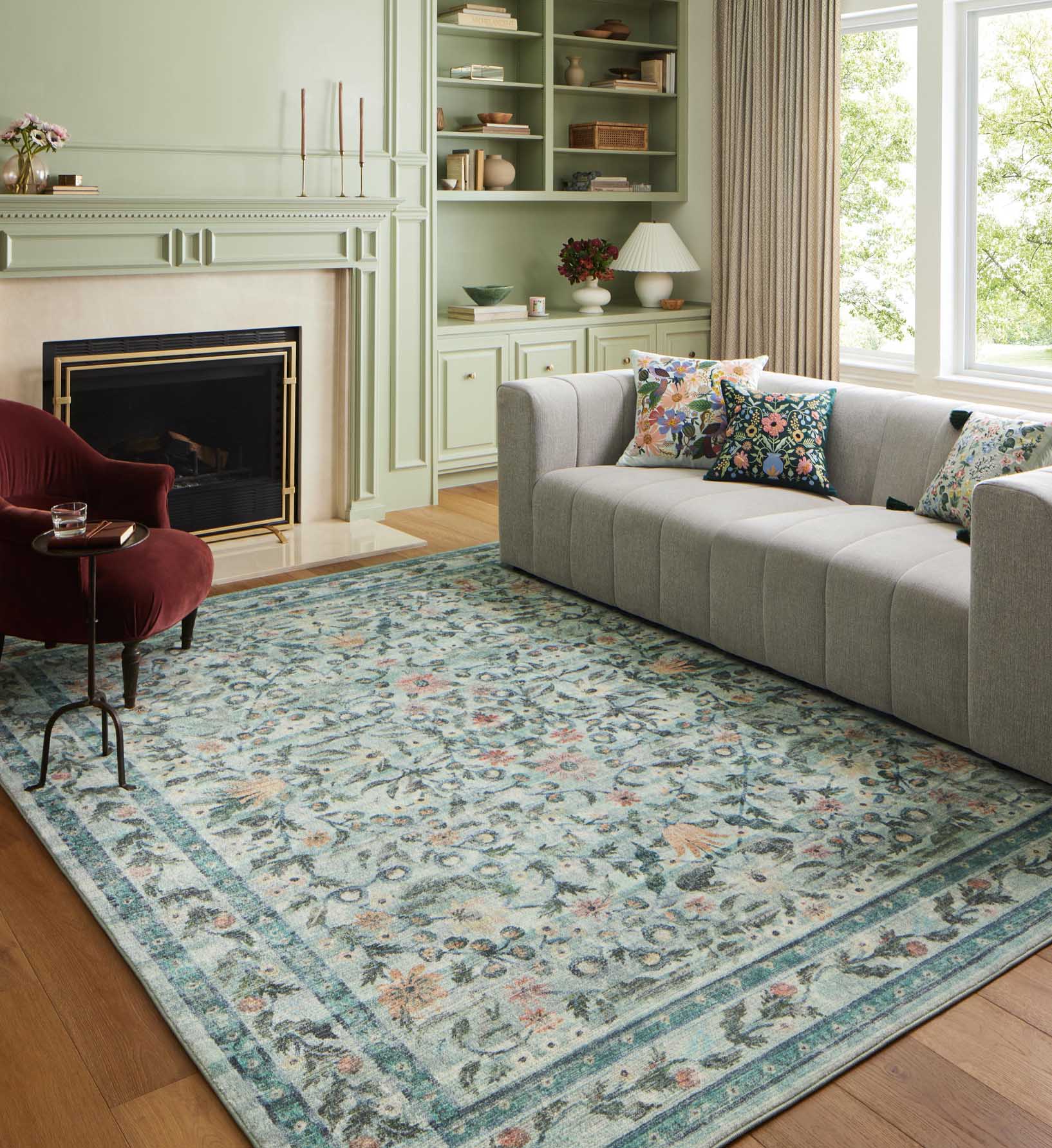 Courtyard Eve Printed Rug - Sage - Image 2