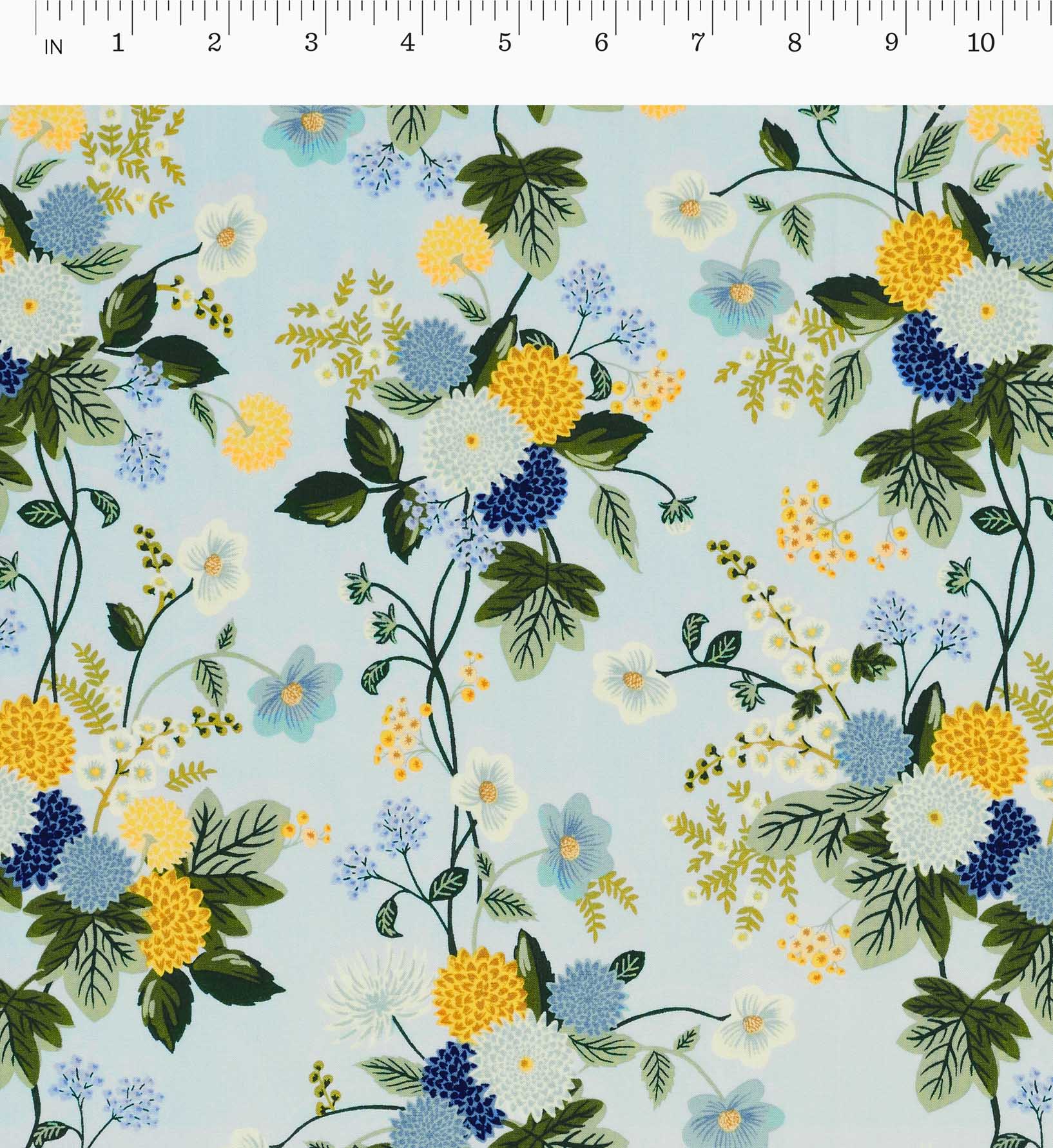 Dahlia Rayon Fabric - Blue - Image 3