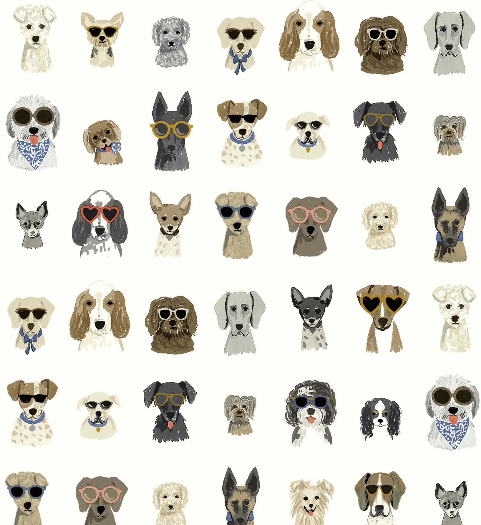 Dog Days Peel & Stick Wallpaper - White Multi - Image 3
