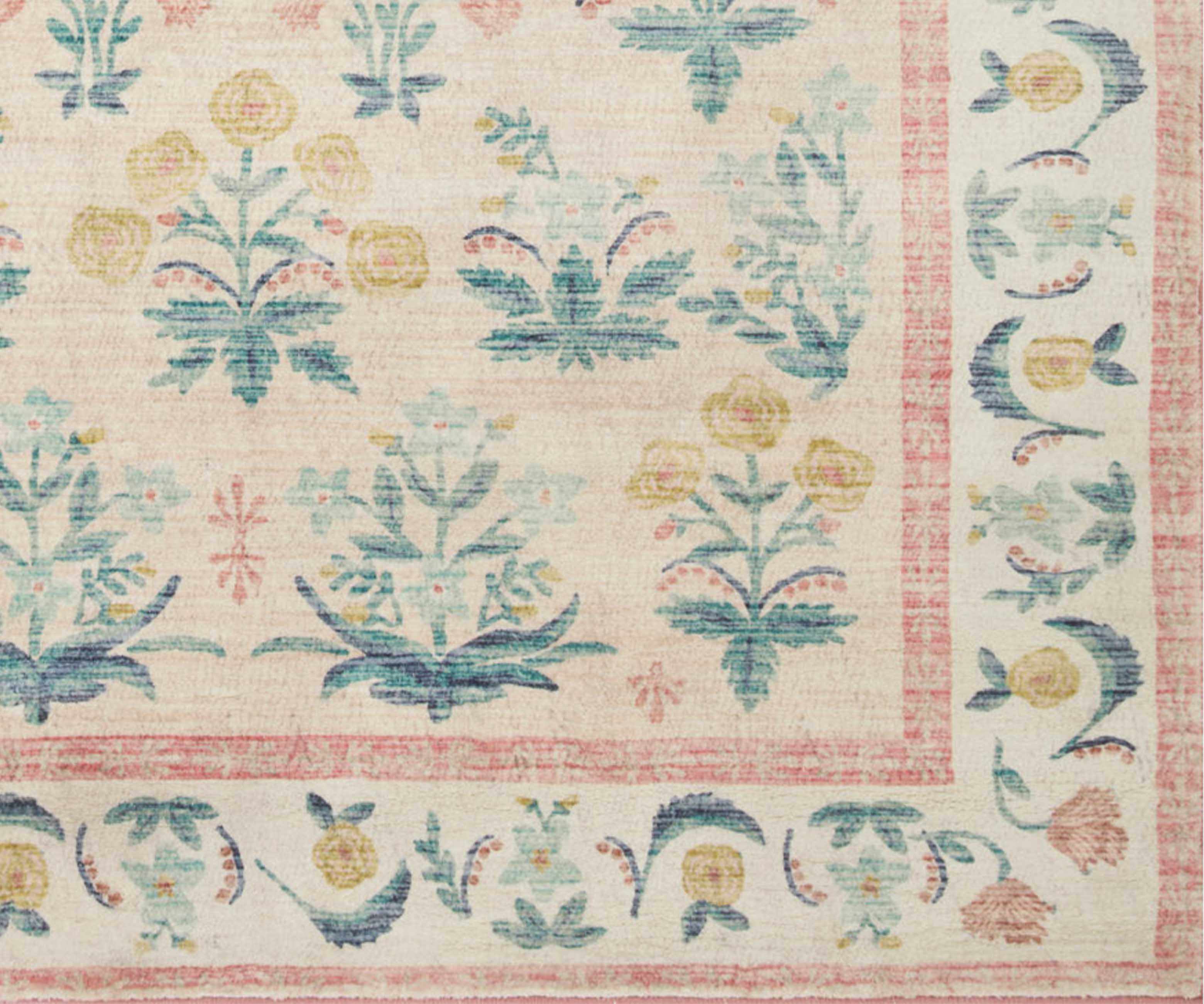 Eden Mughal Rose Power Loomed Rug - Blush - Image 3