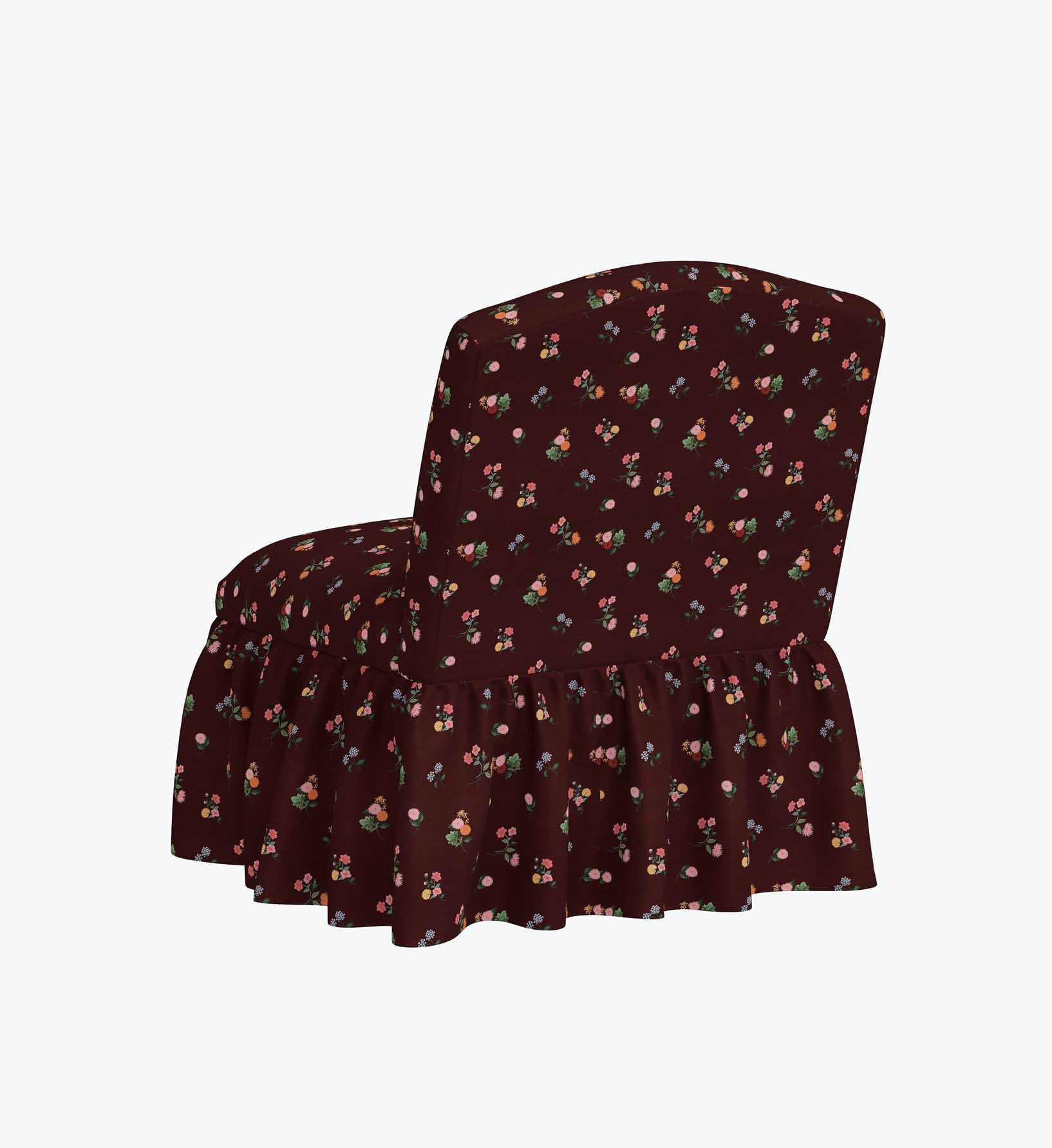 Edie Slipper Chair - Ditsy Dahlia Burgundy - Image 4