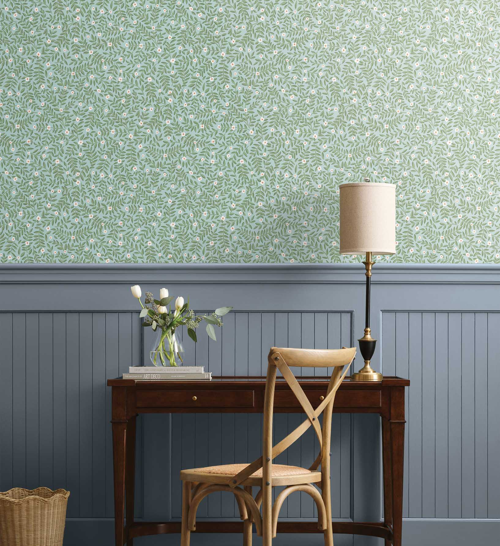Elodie Peel & Stick Wallpaper Sample - Light Blue - Image 2