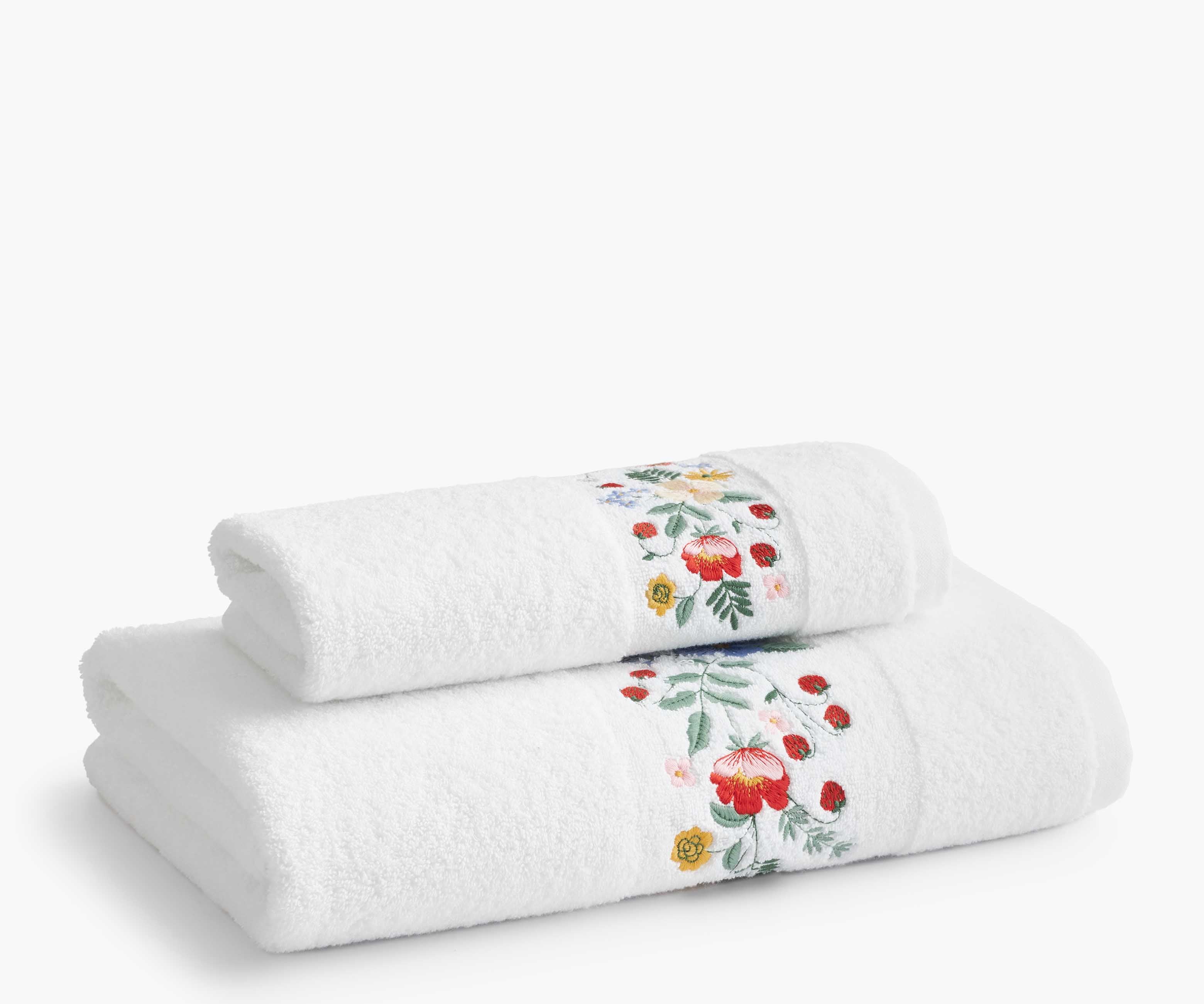 Embroidered Bath Towel - Strawberry Fields - Image 3