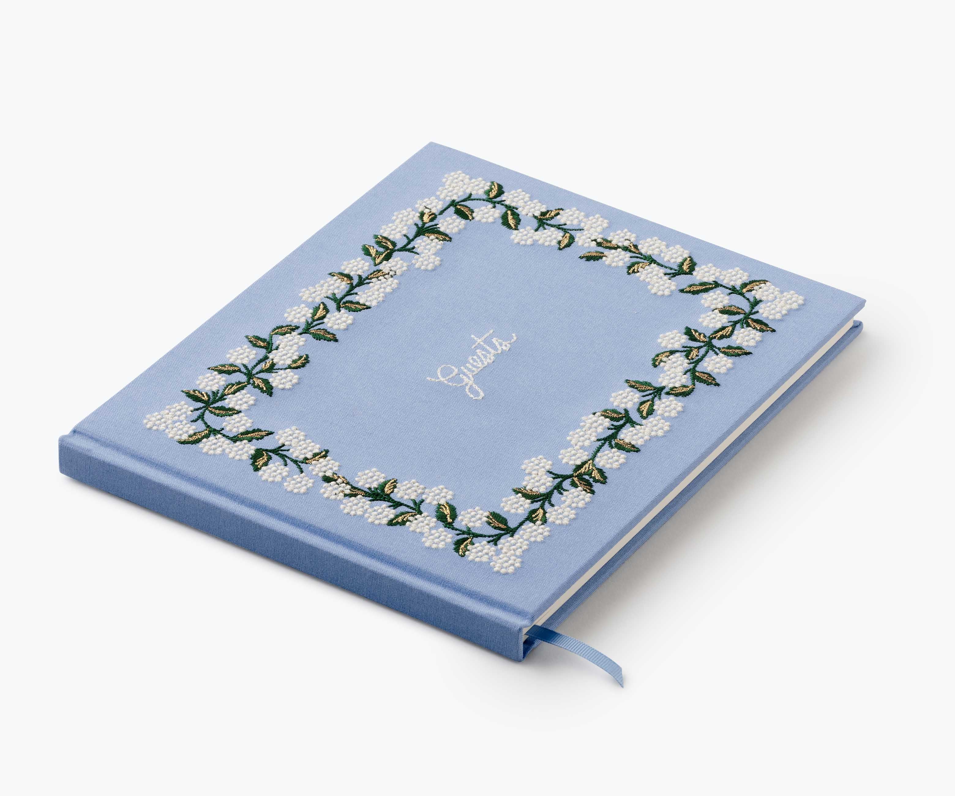 Embroidered Guest Book - Hydrangea - Image 5