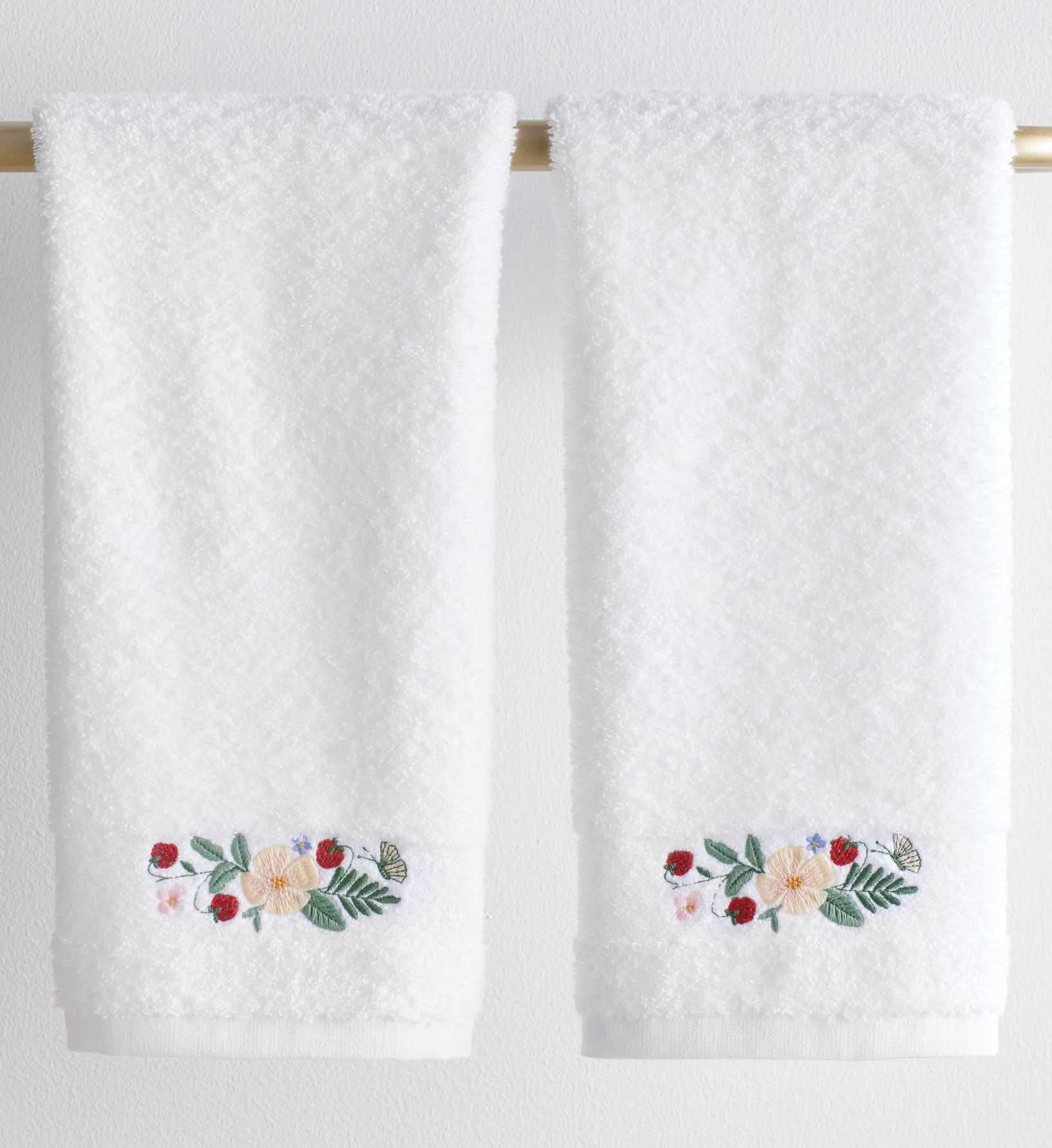 Embroidered Guest Towel - Strawberry Fields - Image 3