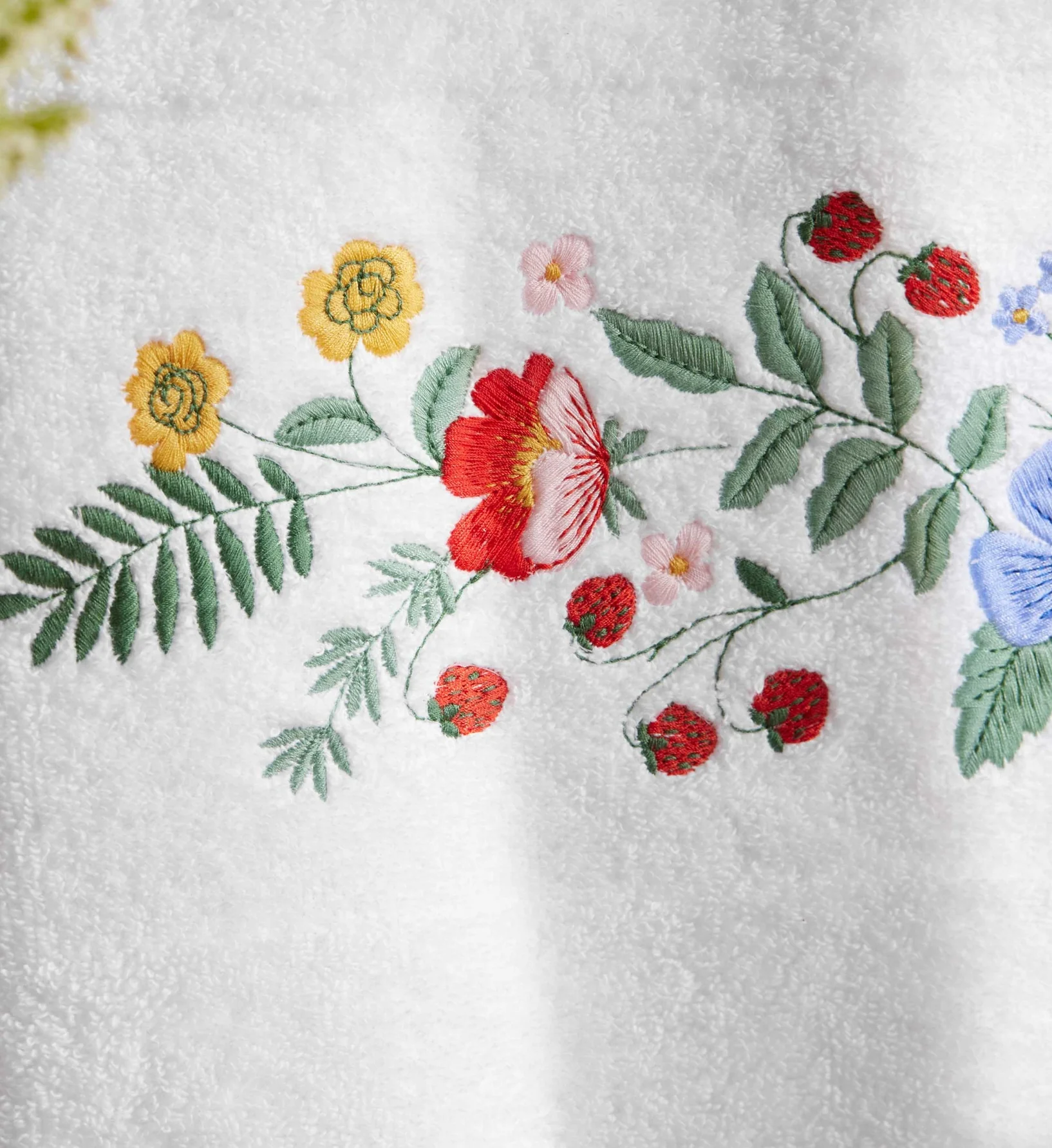 Embroidered Hand Towel - Strawberry Fields - Image 3