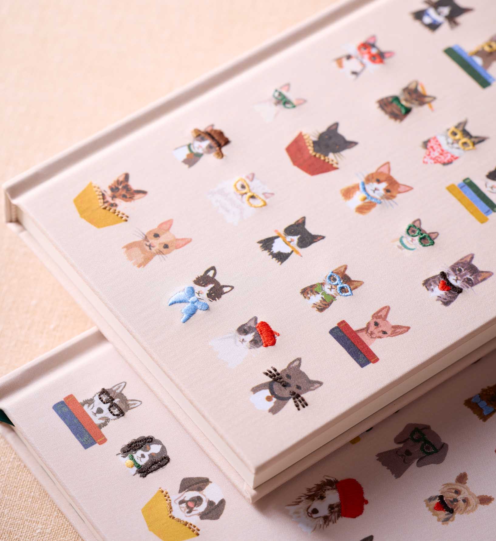 Embroidered Journal - Studious Cats - Image 2