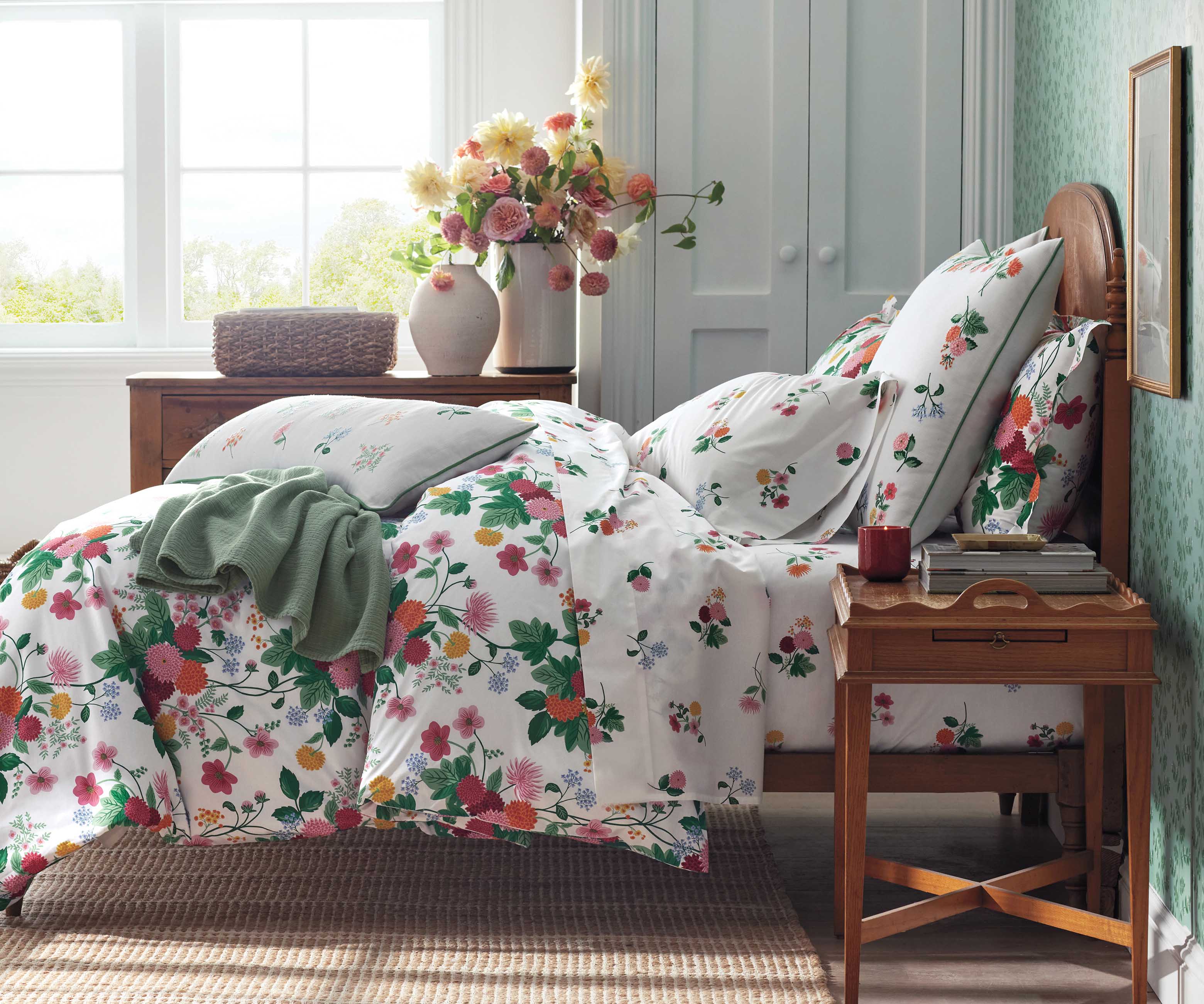 Embroidered Lumbar Pillow Cover - Dahlia - Image 4