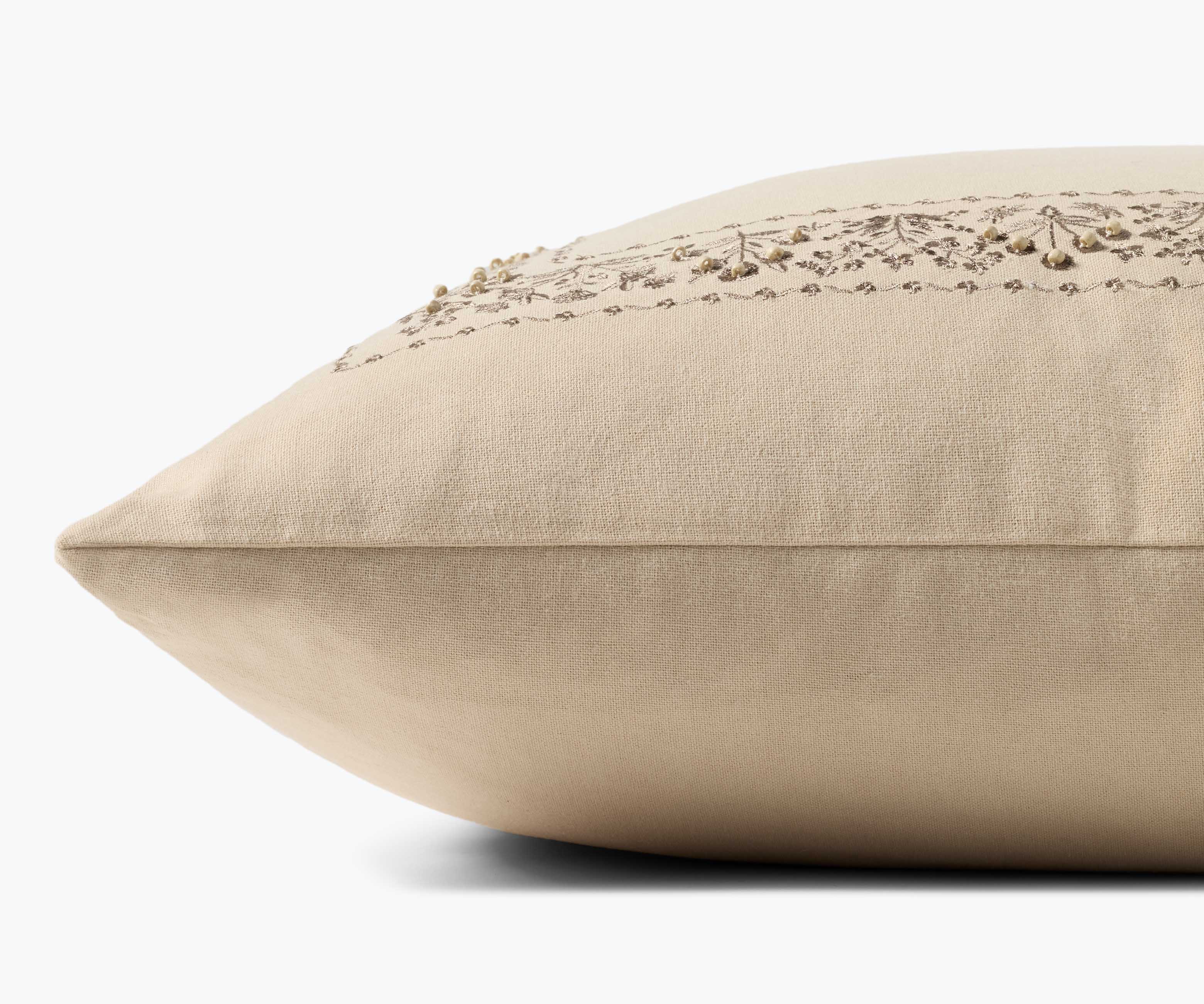 Estee Border Embroidered Pillow - Cream - Image 3