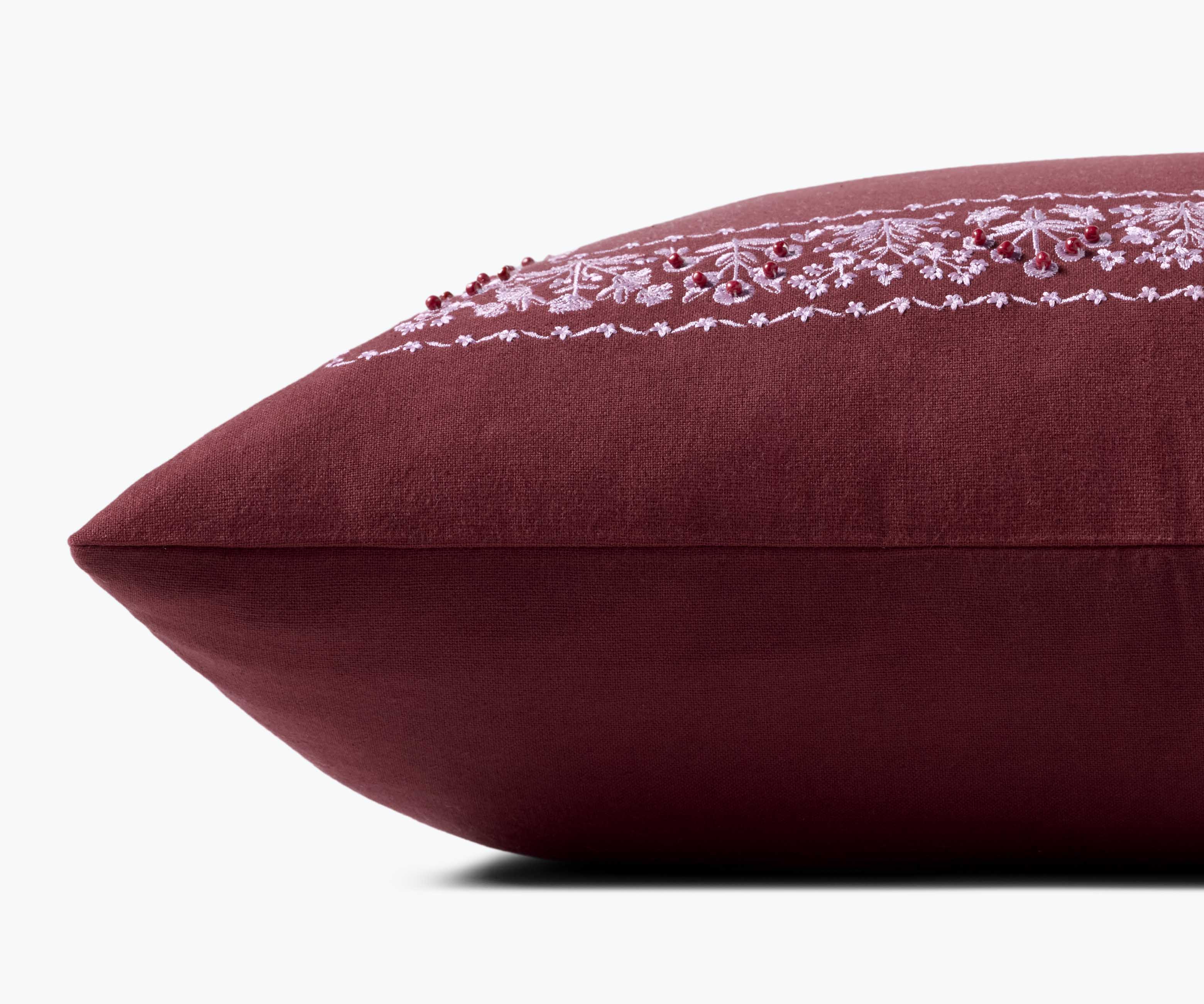 Estee Border Embroidered Pillow - Mulberry - Image 3