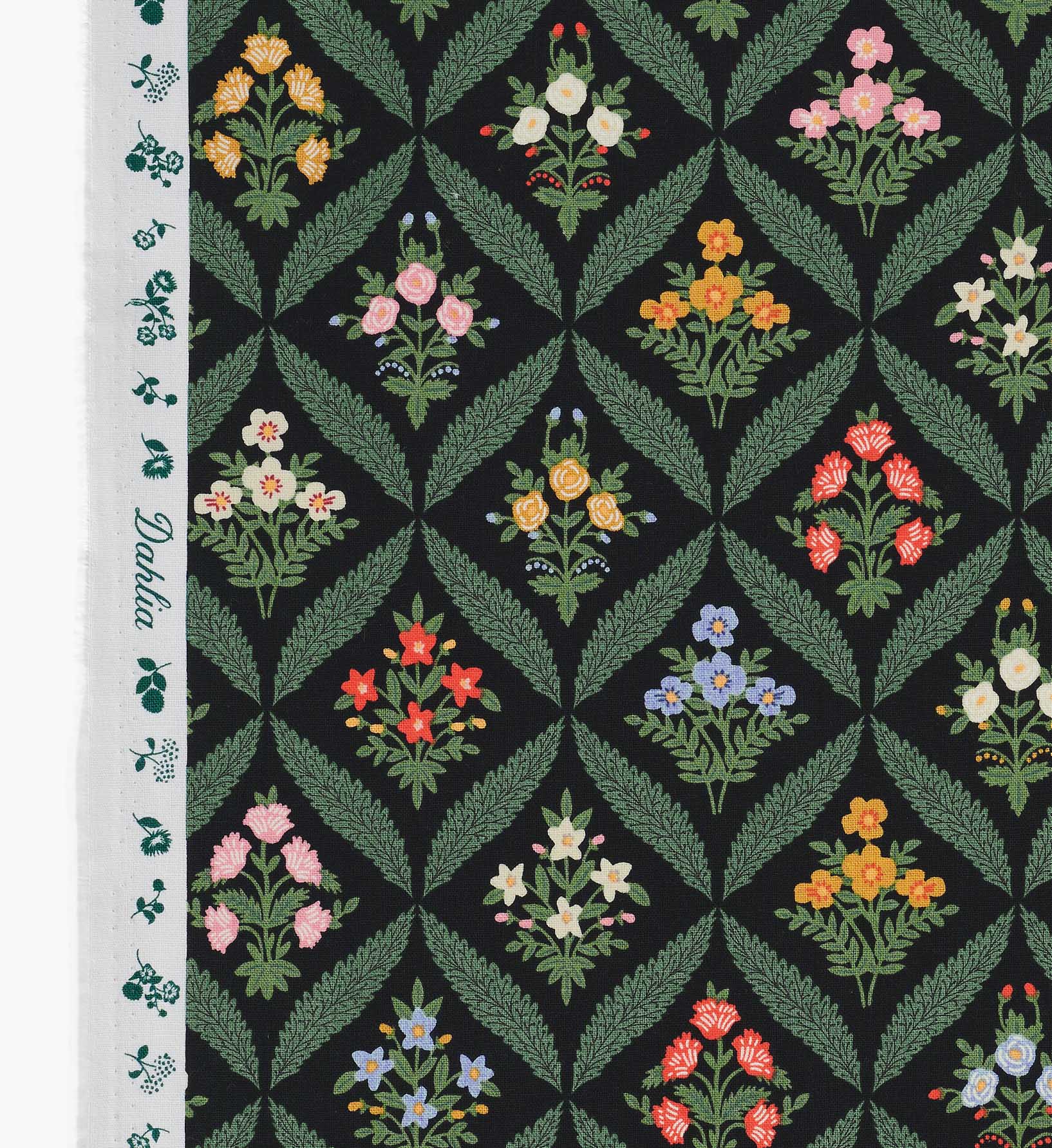 Estee Garden Canvas Fabric - Black Multi - Image 3
