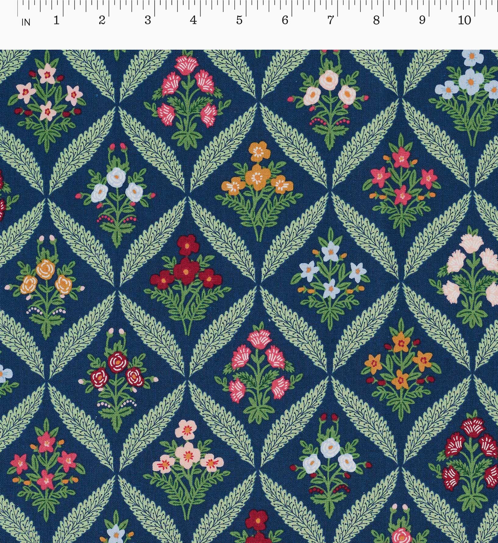 Estee Garden Canvas Fabric - Navy Multi - Image 2