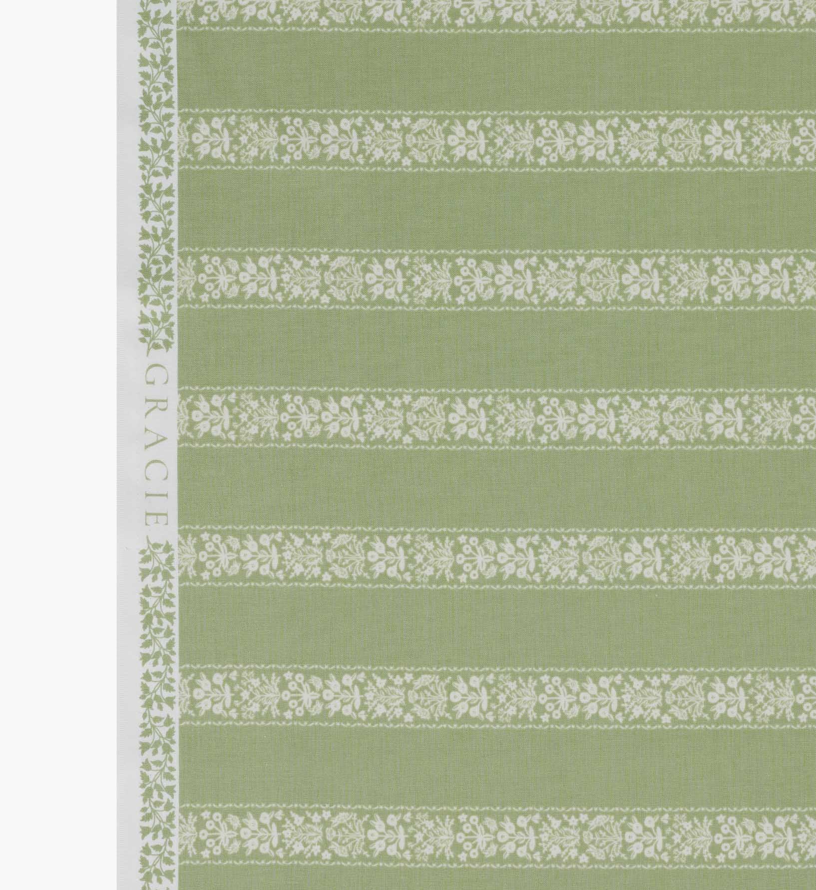 Estee Stripe Cotton Fabric - Sage - Image 4