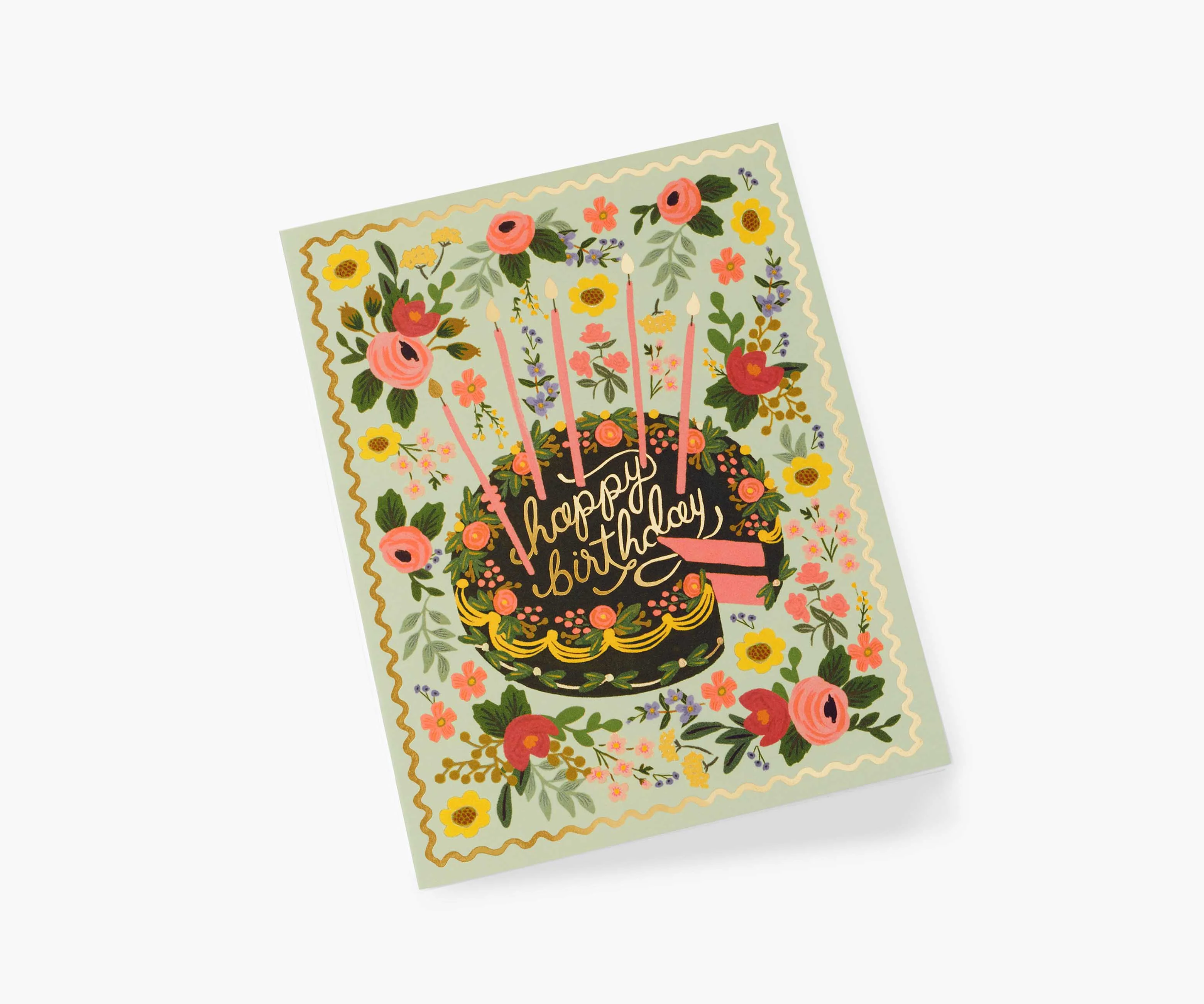 Floral Cake Birthday Card - Single Card - Image 2