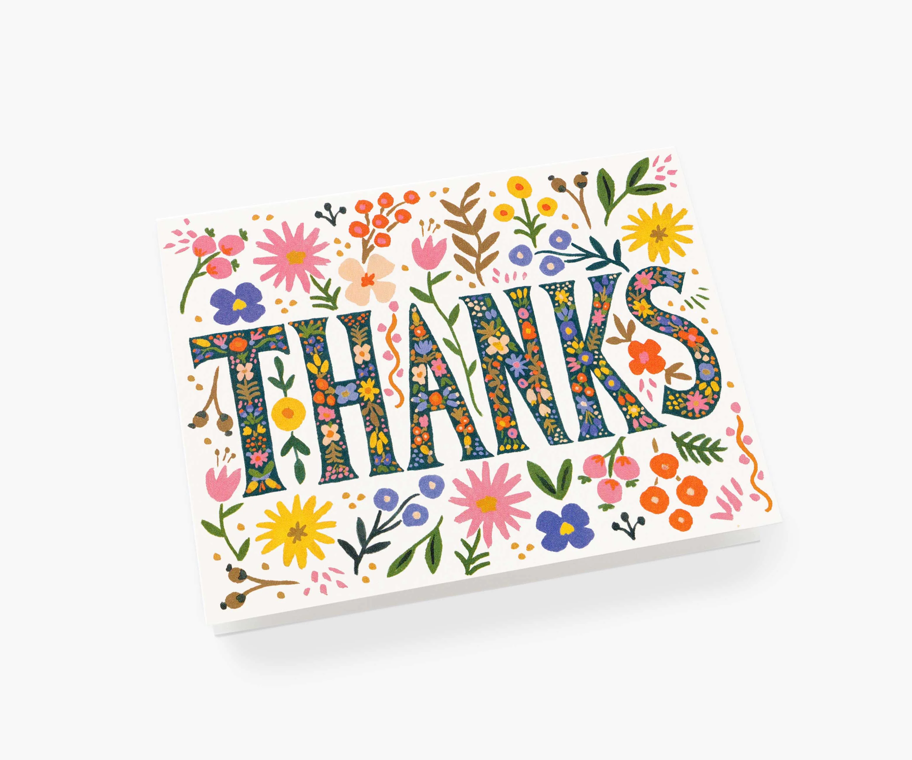 Floral Thanks Thank You Card - Single Card - Image 2