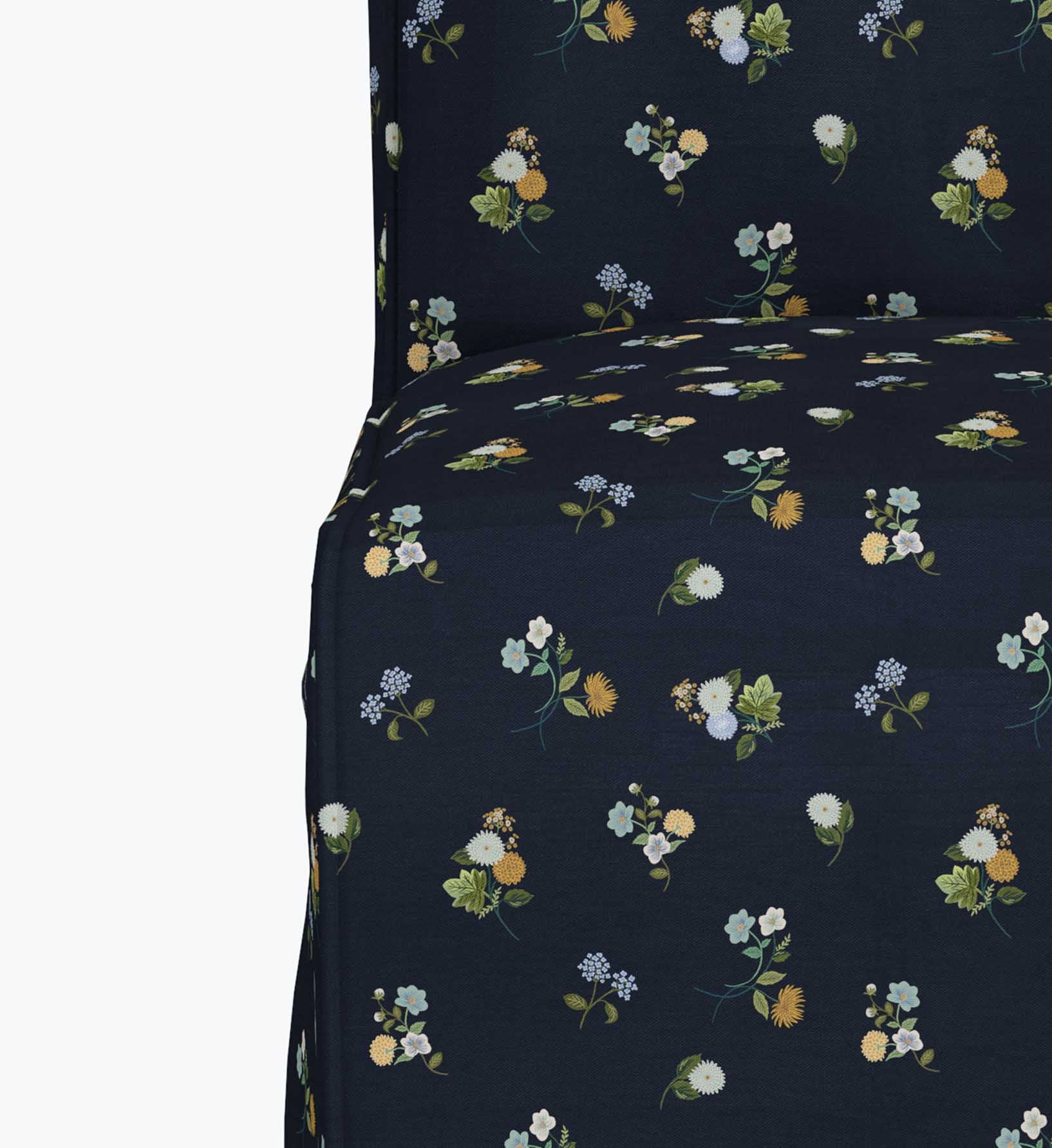 Frances Slipcover Dining Chair - Ditsy Dahlia Navy - Image 2