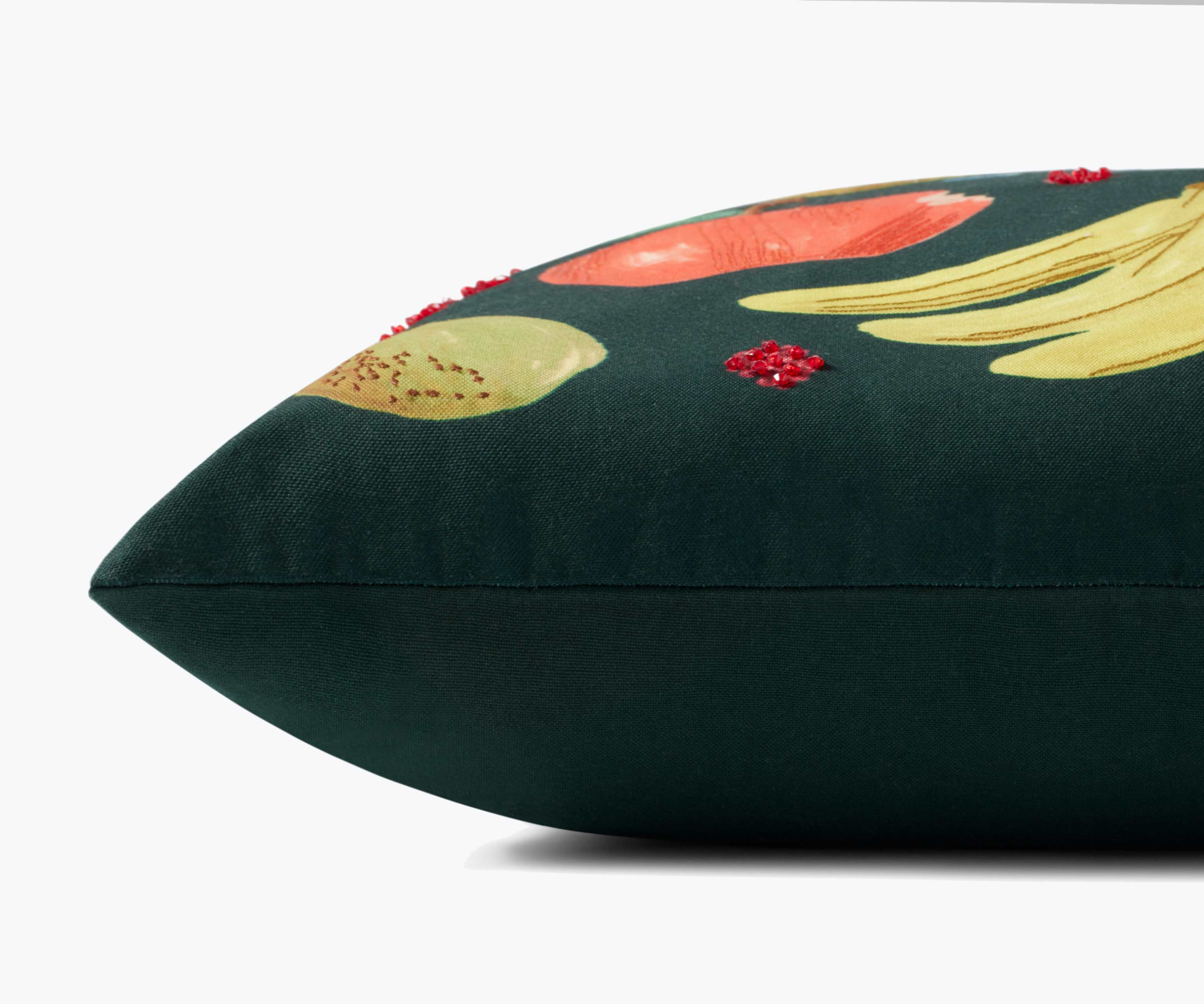 Fruit Stand Embroidered Pillow - Green - Image 3