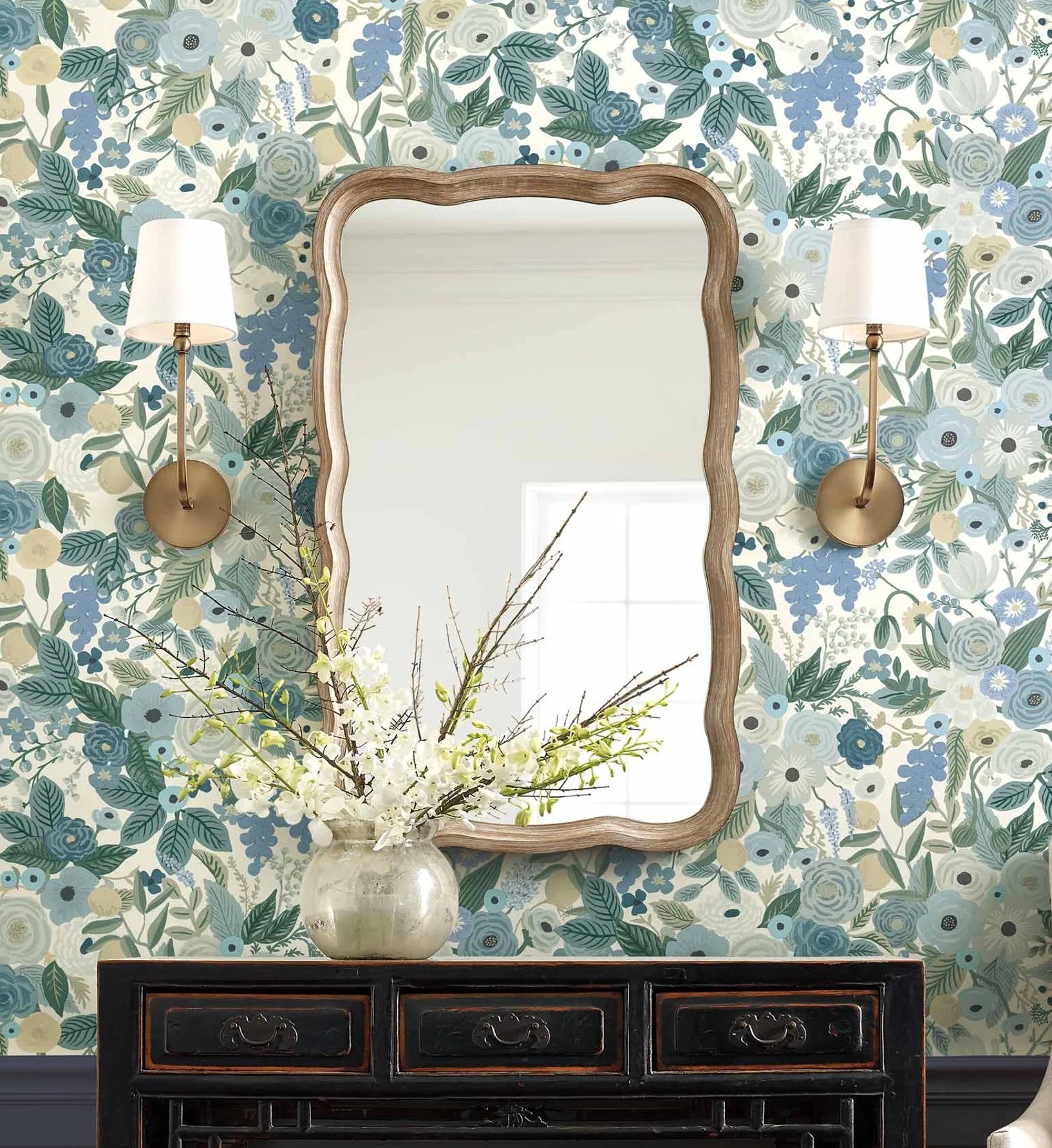 Garden Party Peel & Stick Wallpaper - Indigo Multi - Image 2