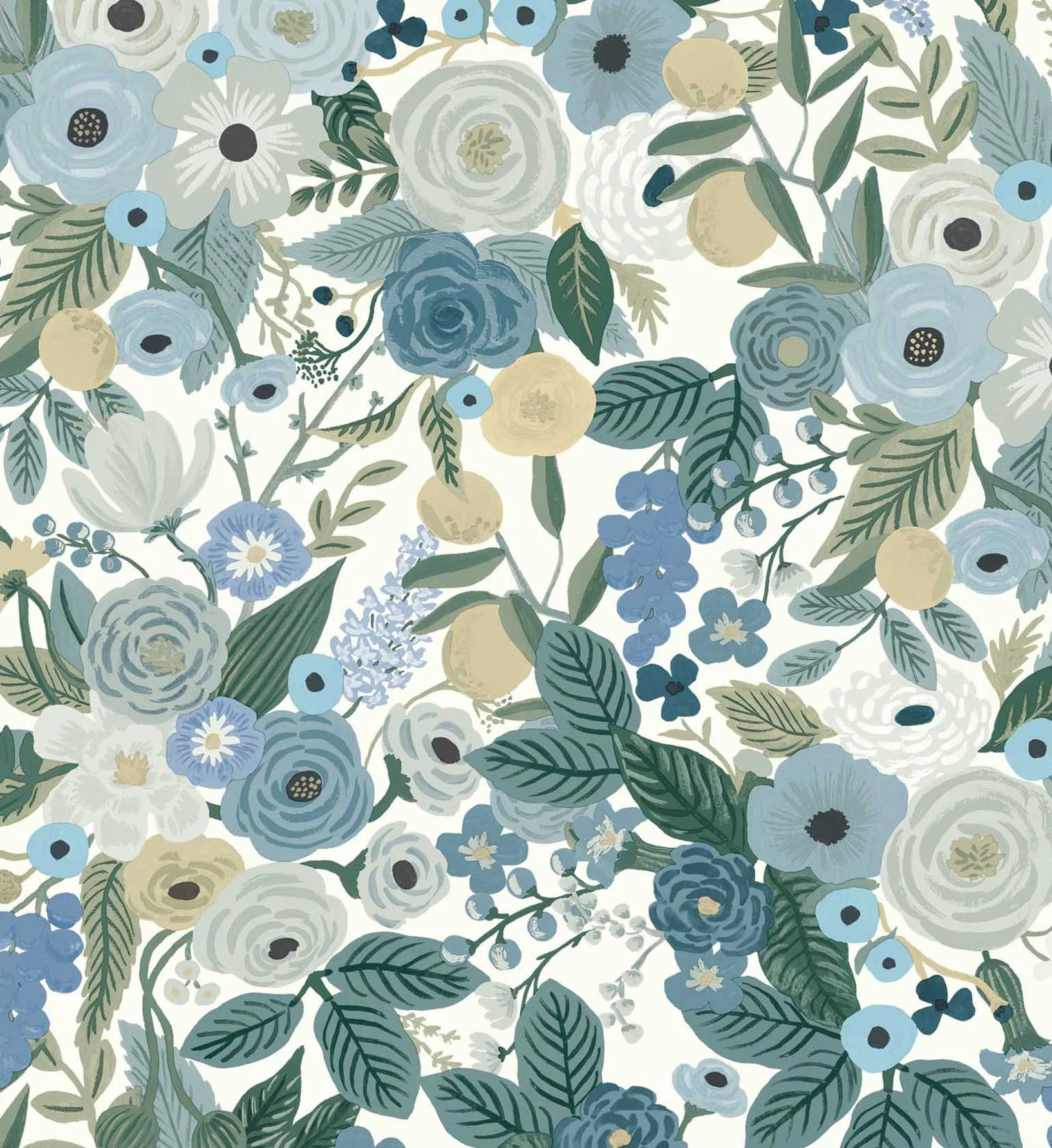 Garden Party Peel & Stick Wallpaper - Indigo Multi - Image 3