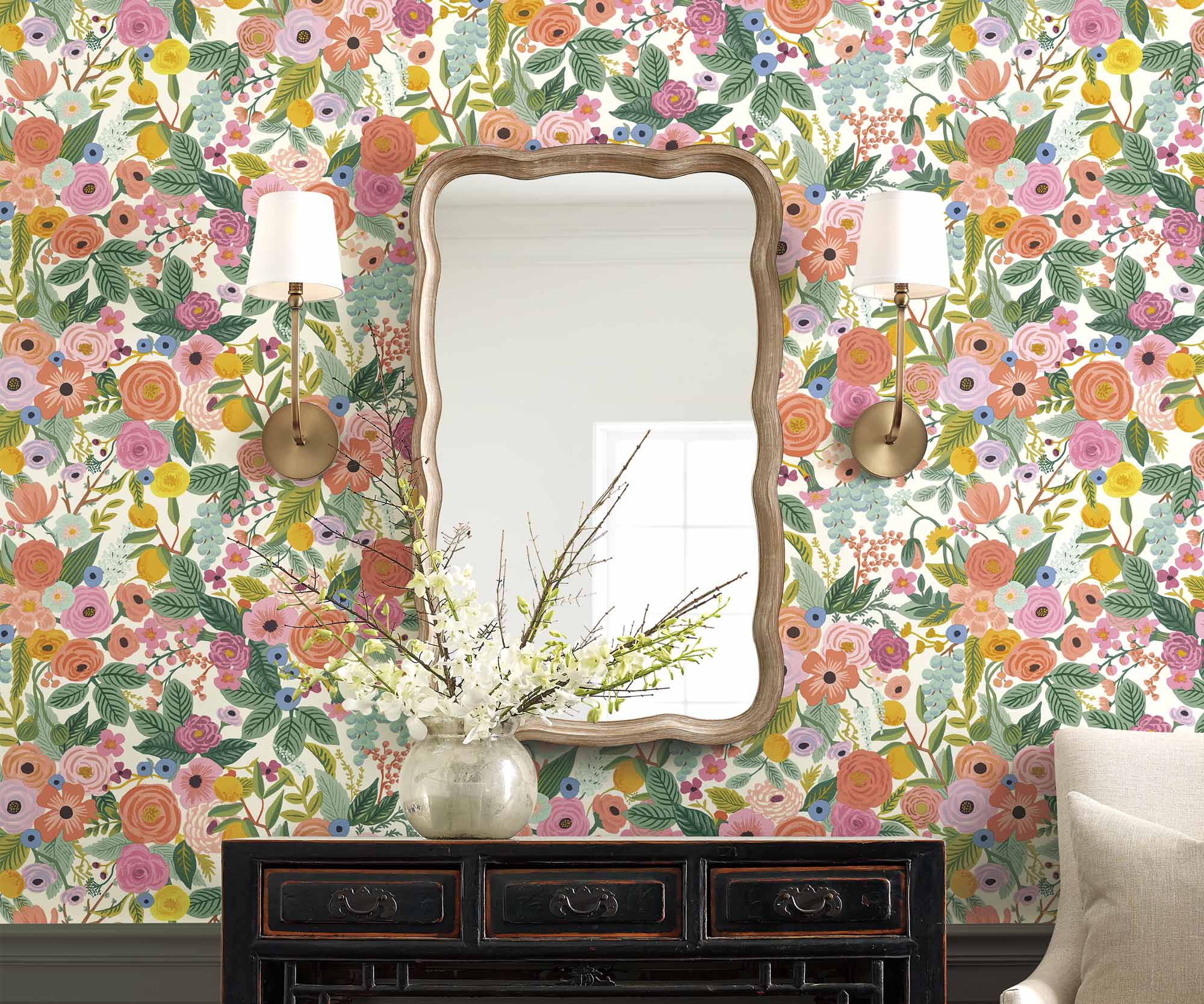 Garden Party Peel & Stick Wallpaper Sample - Rose Multi - Image 2