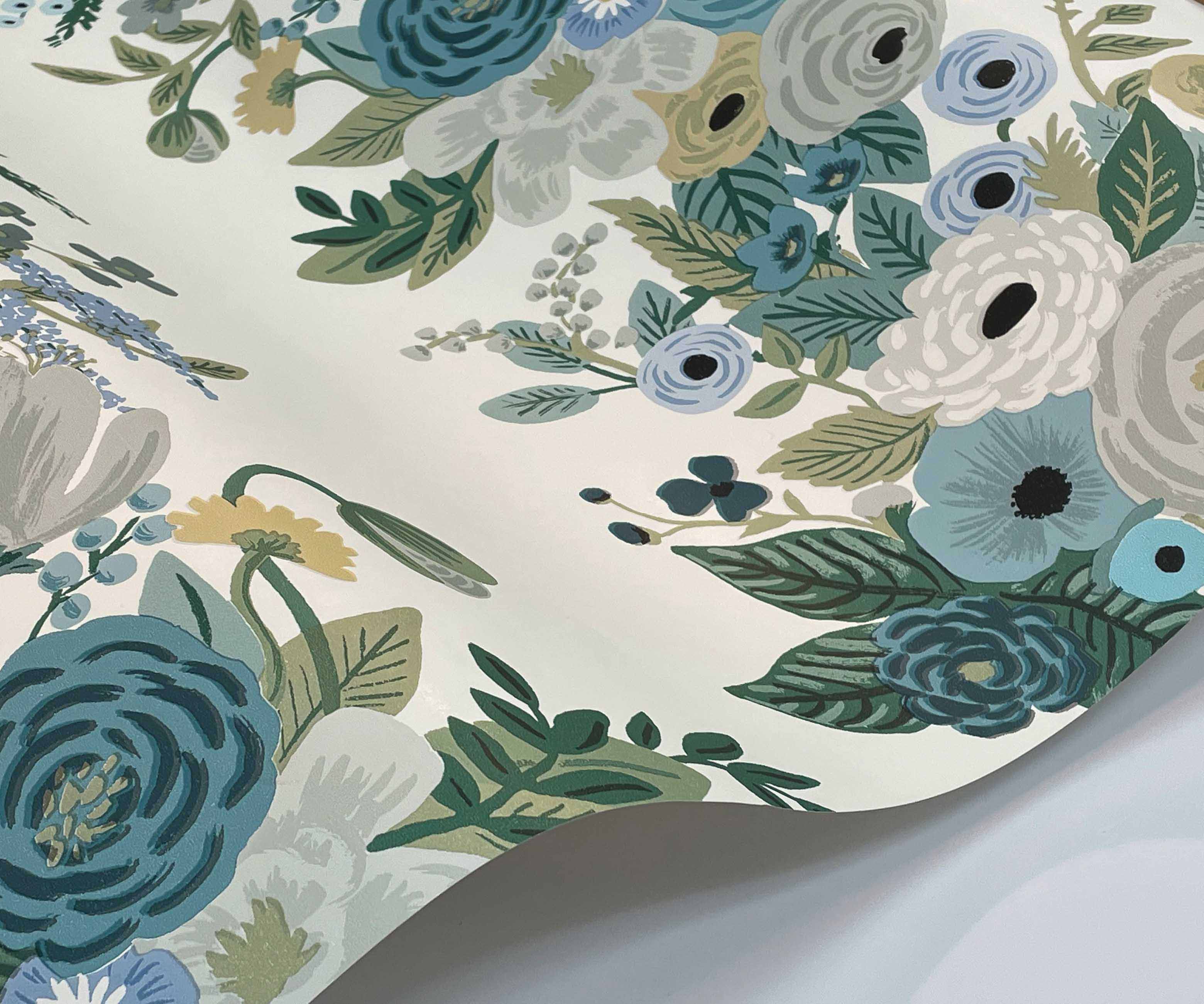 Garden Party Trellis Wallpaper Sample - Indigo - Image 2