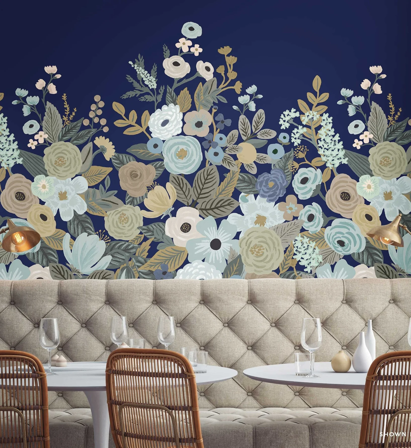 Garden Party Wallpaper Mural - Navy - Image 2