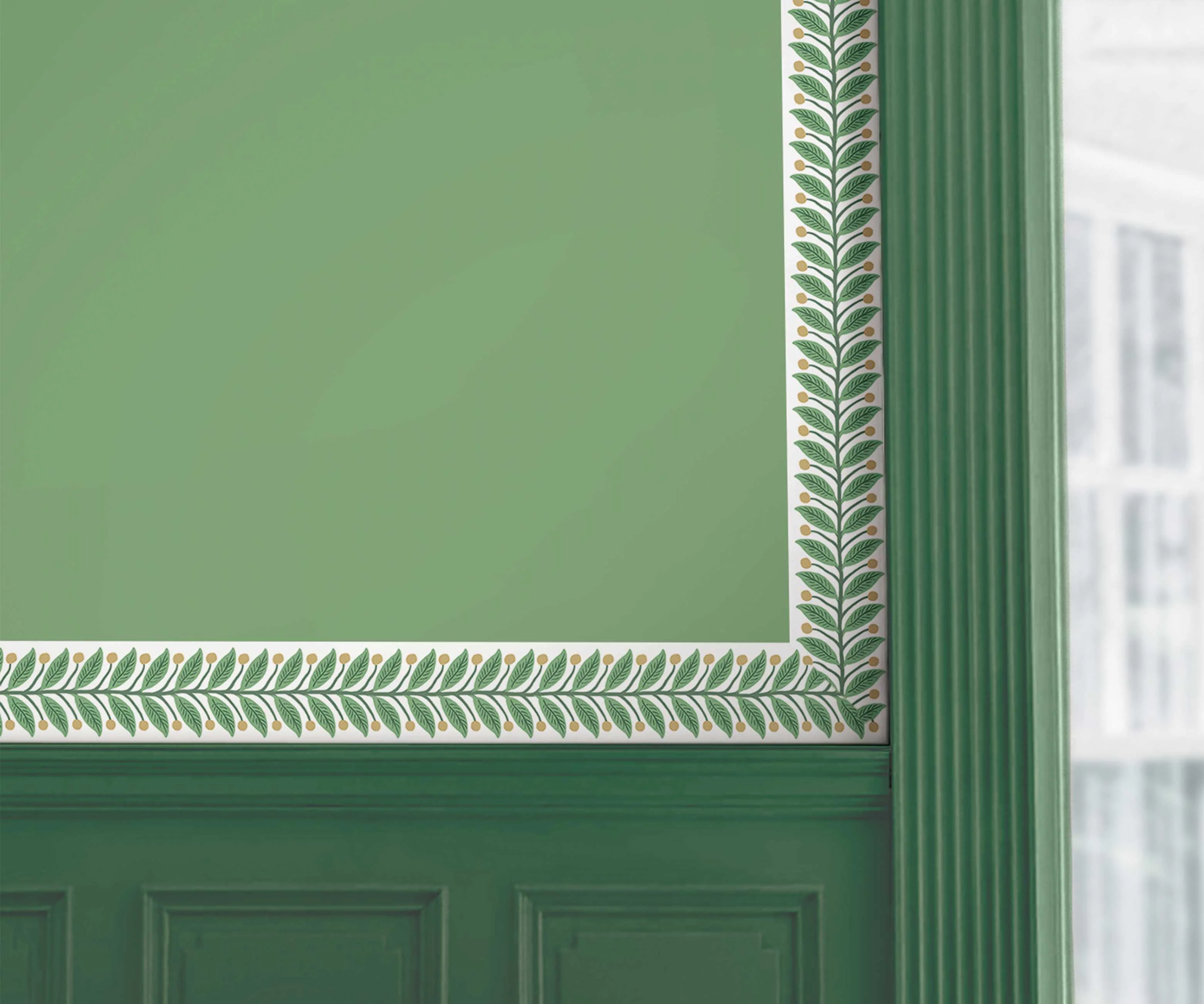 Garden Trim Wallpaper - Green - Image 3