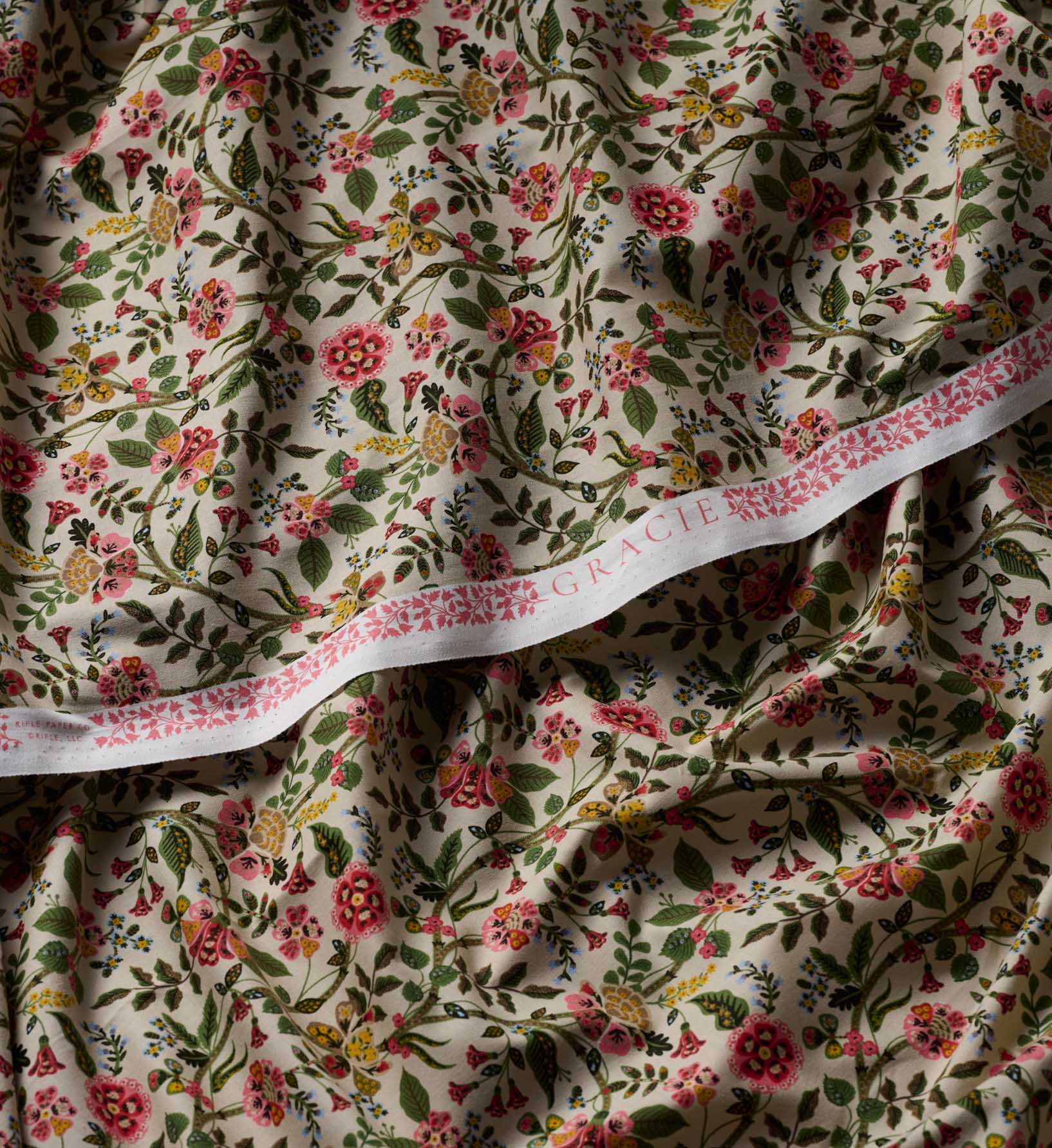 Gracie Cotton Fabric - Linen - Image 2