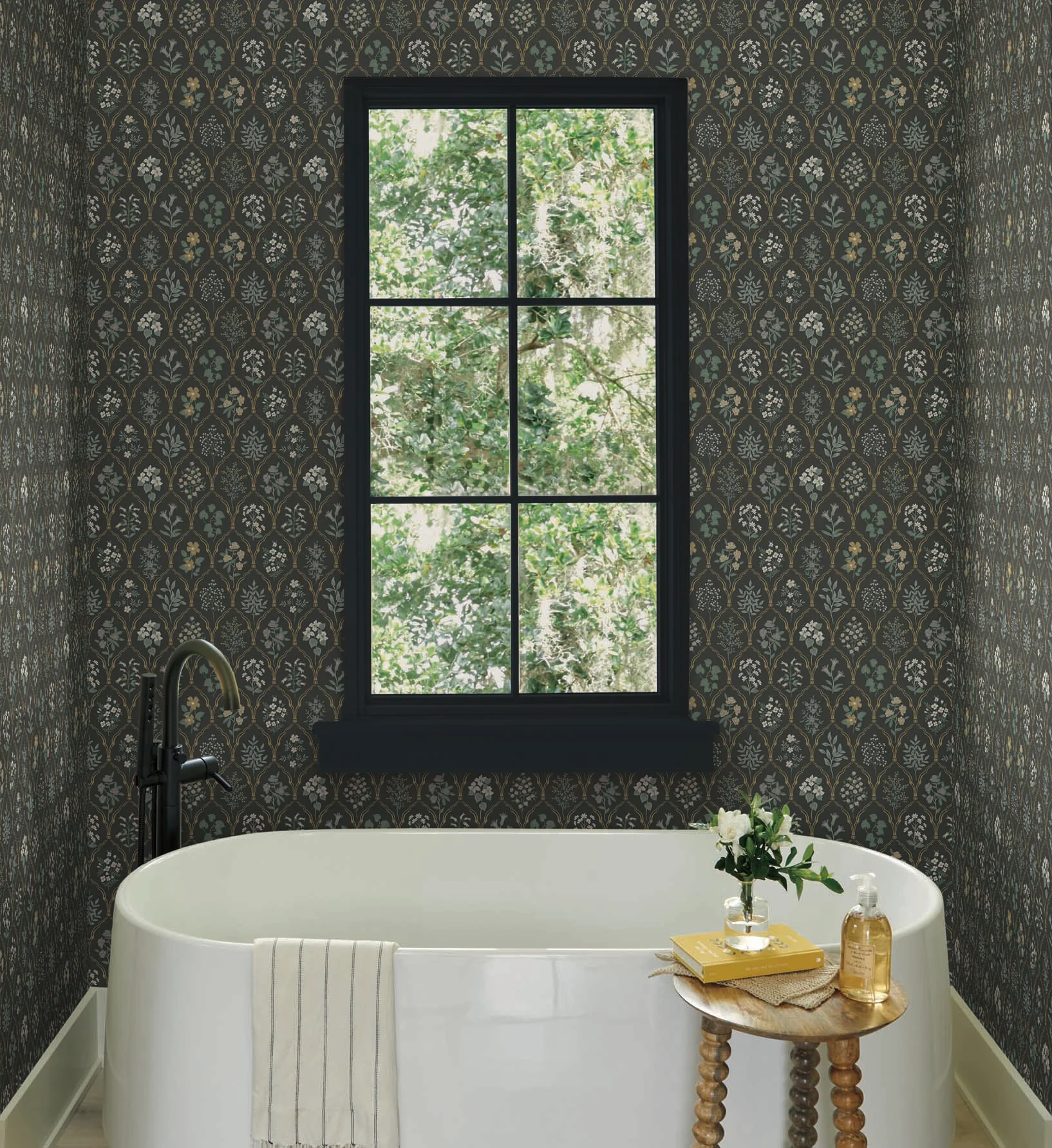 Hawthorne Wallpaper - Black Linen - Image 2