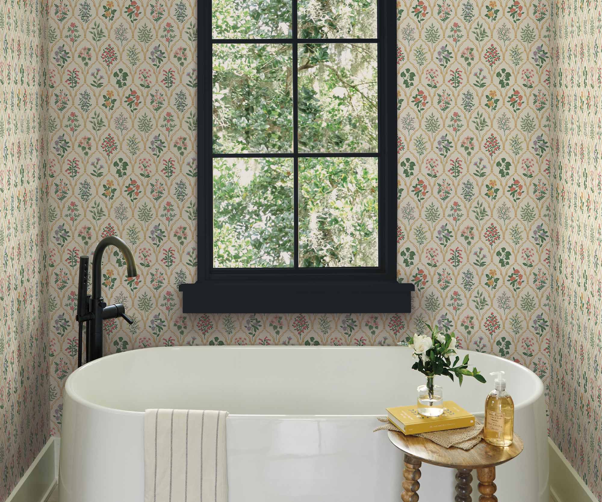 Hawthorne Wallpaper Sample - Rose Multi - Image 3