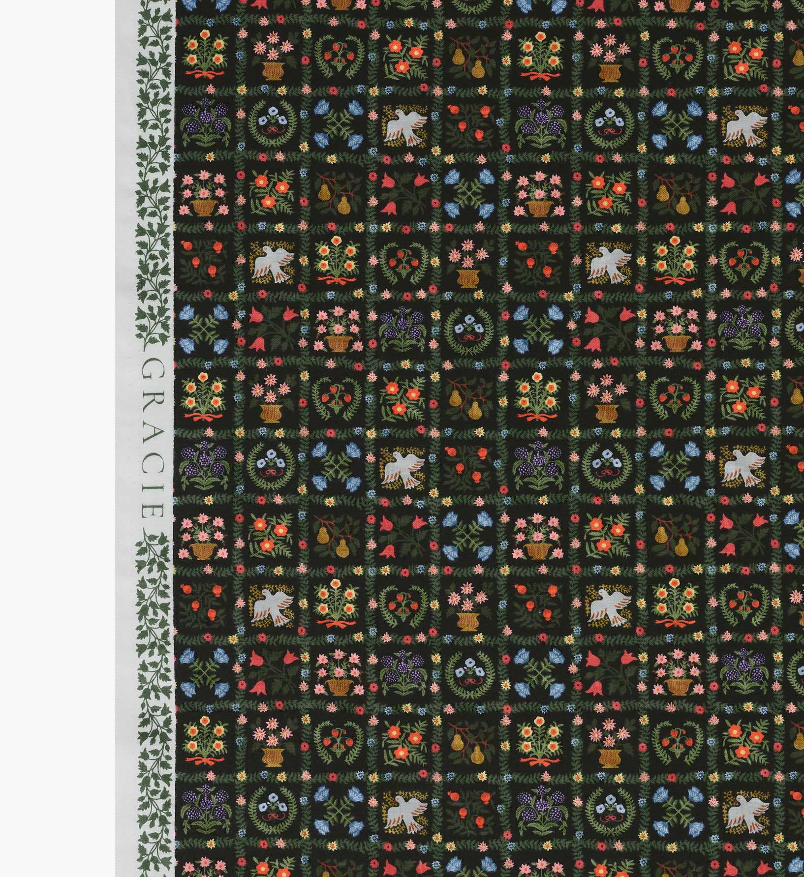 Helena Cotton Fabric - Black - Image 3