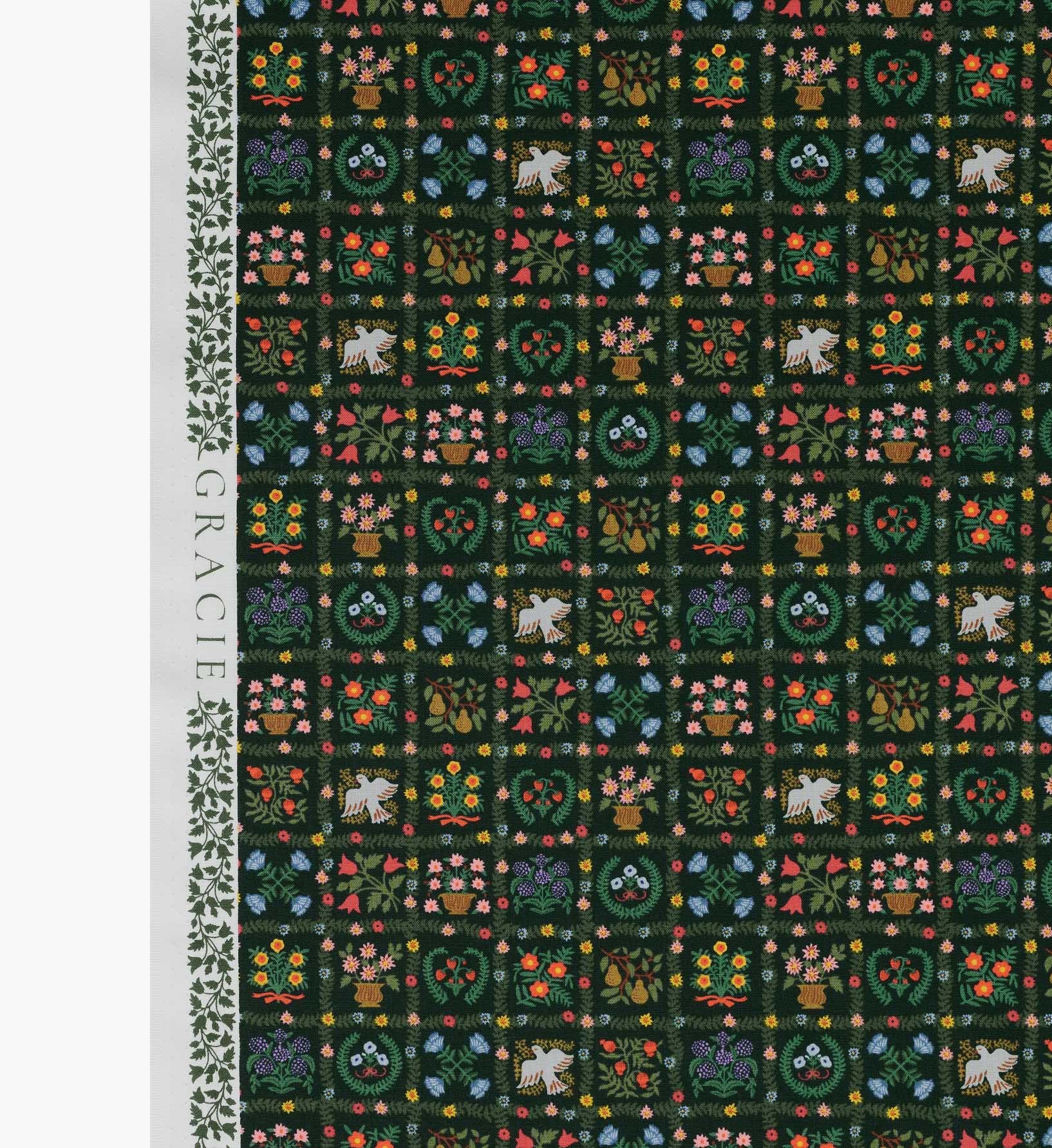 Helena Cotton Fabric - Evergreen - Image 3
