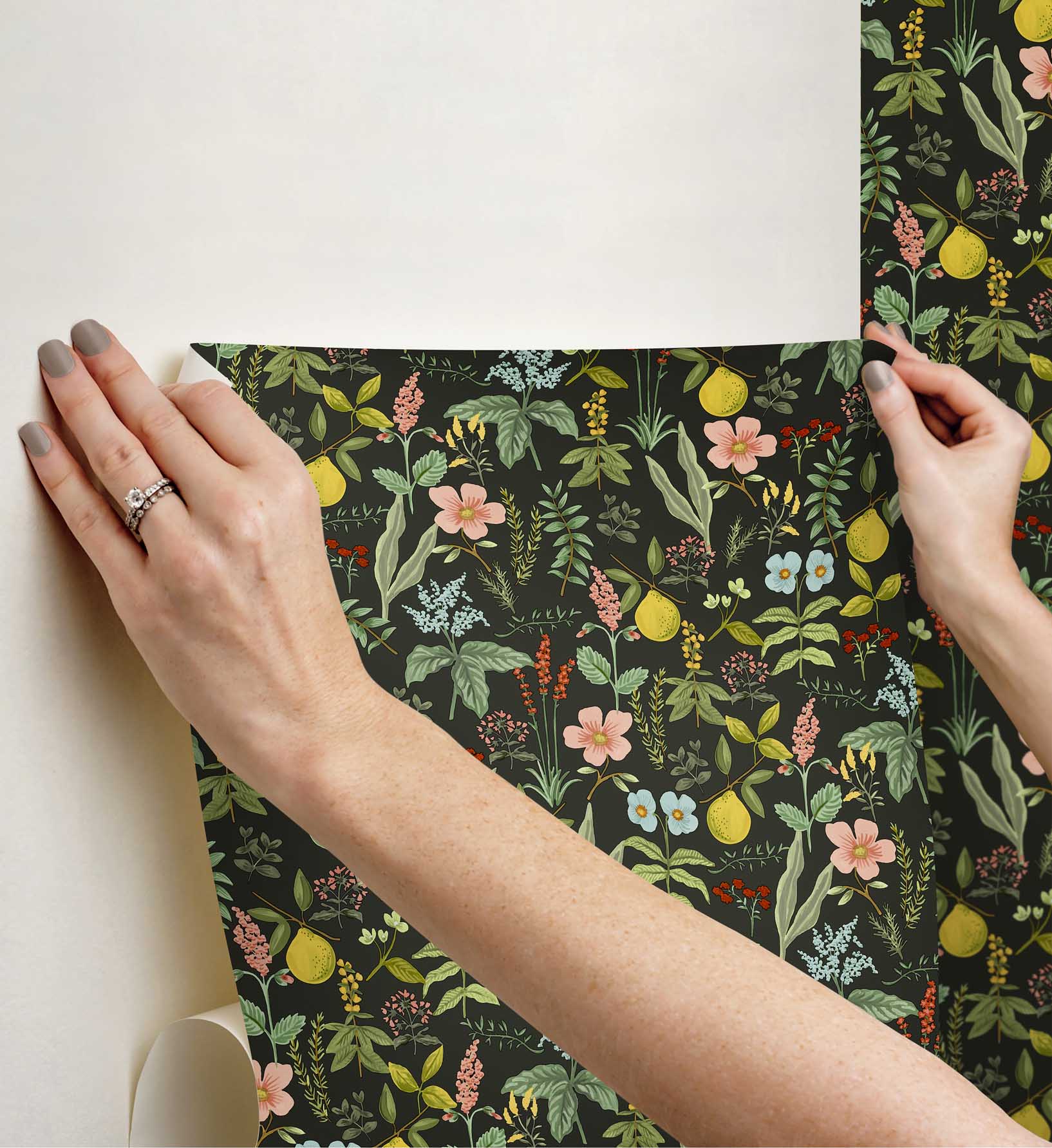 Herb Garden Peel & Stick Wallpaper - Black - Image 3