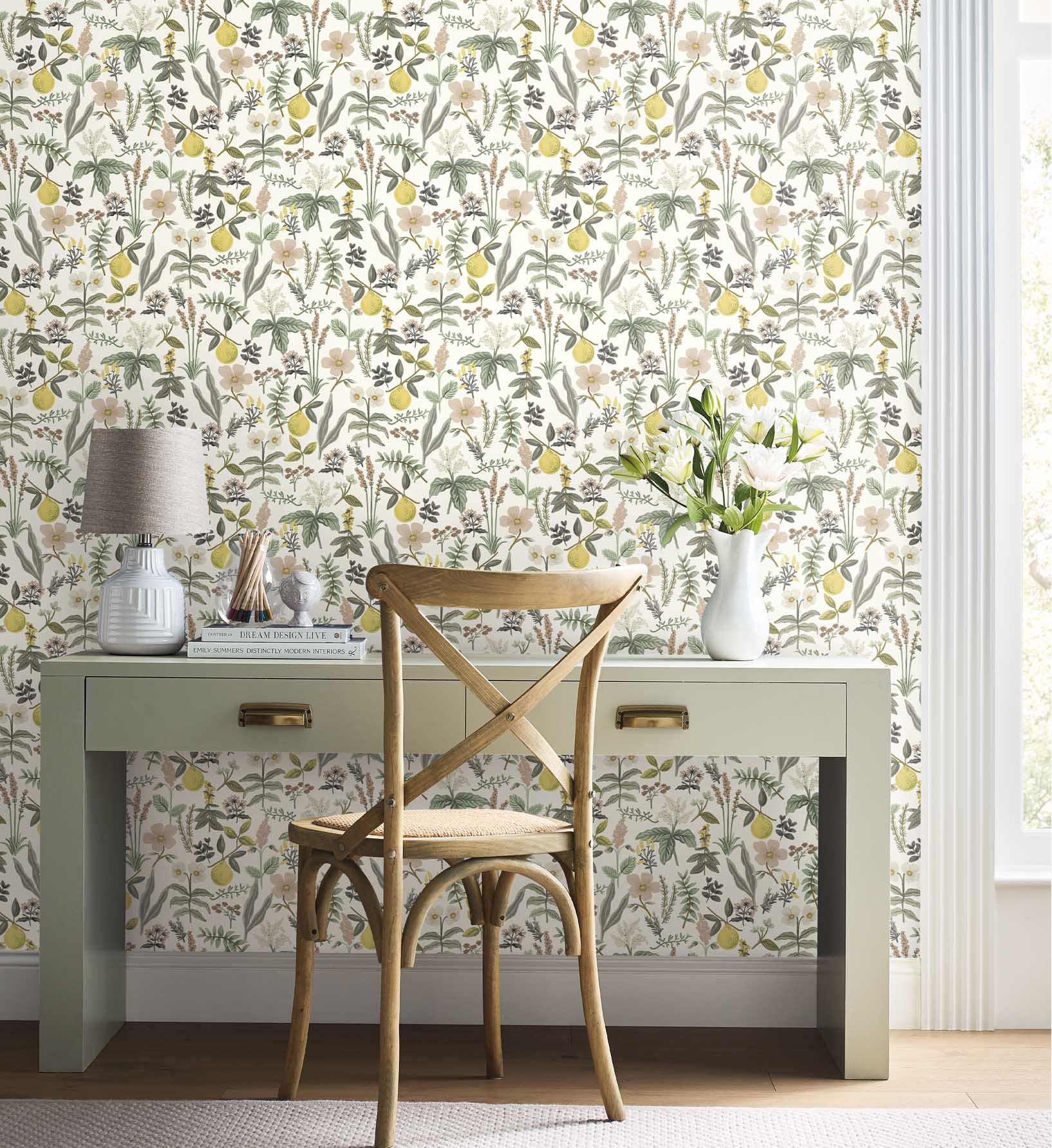 Herb Garden Peel & Stick Wallpaper Sample - Cream - Image 2