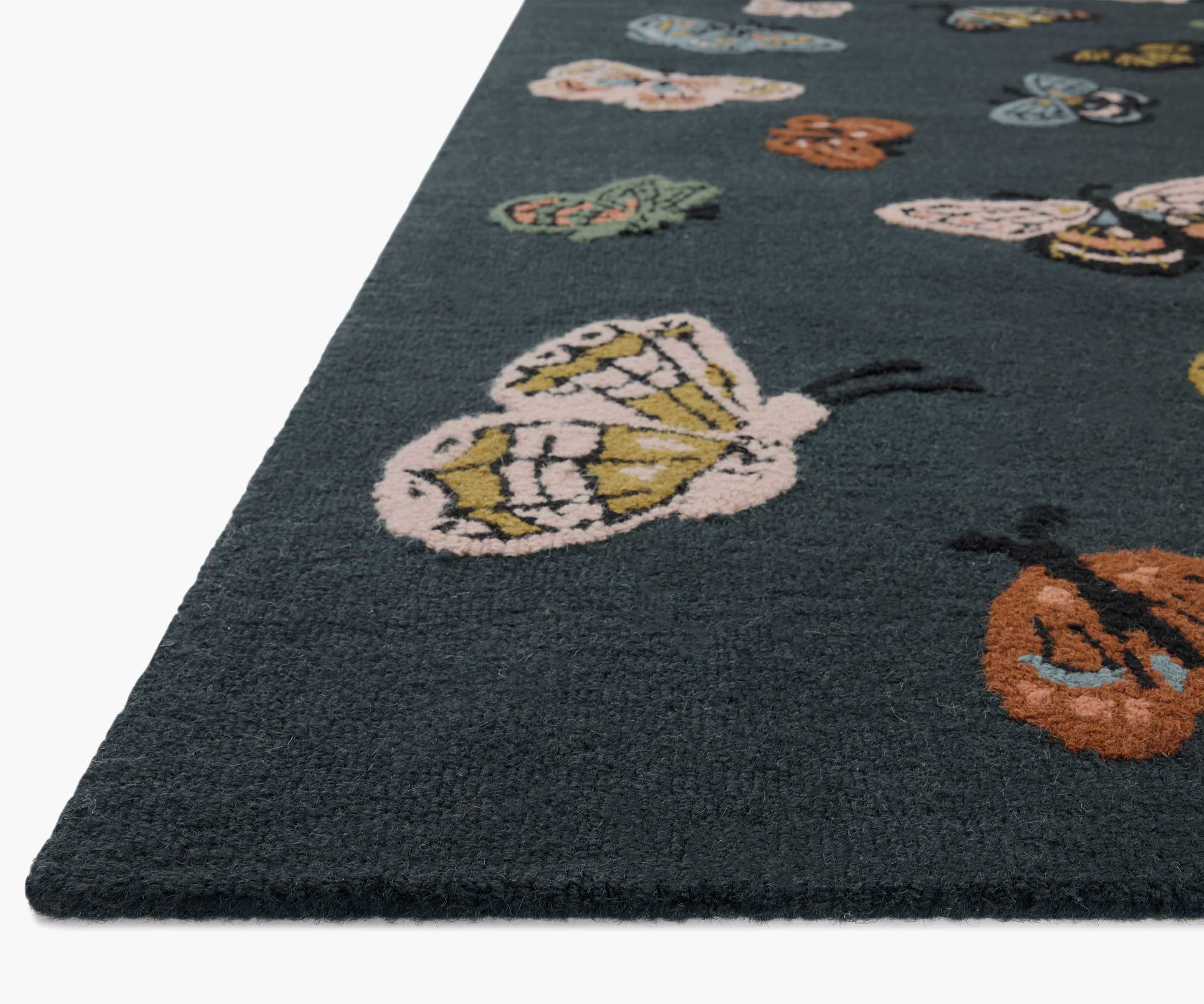 Highgrove Butterfly House Wool Hooked Rug - Charcoal - Image 4