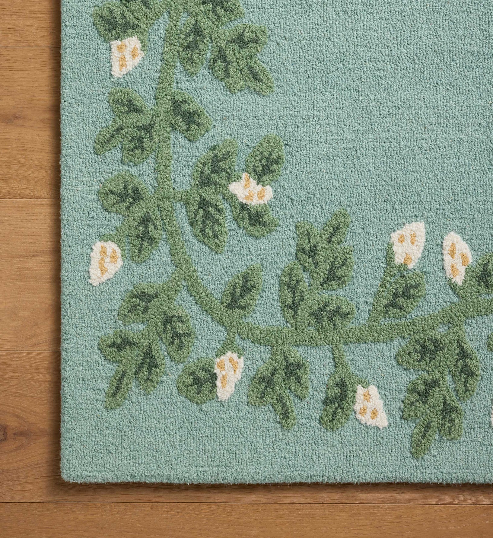 Highgrove Climbing Vines Wool Hooked Rug - Blue - Image 2