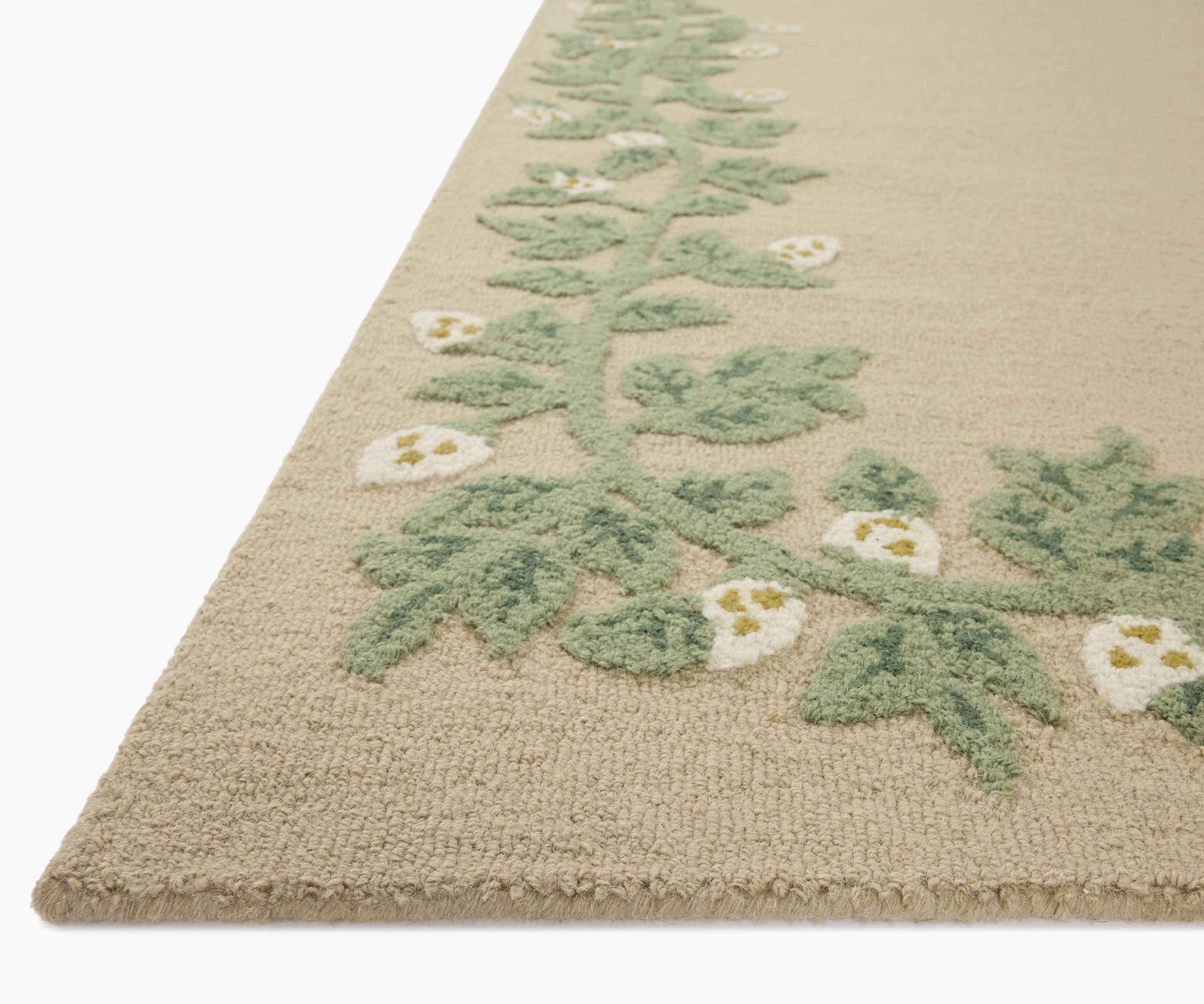 Highgrove Climbing Vines Wool Hooked Rug - Cream - Image 4