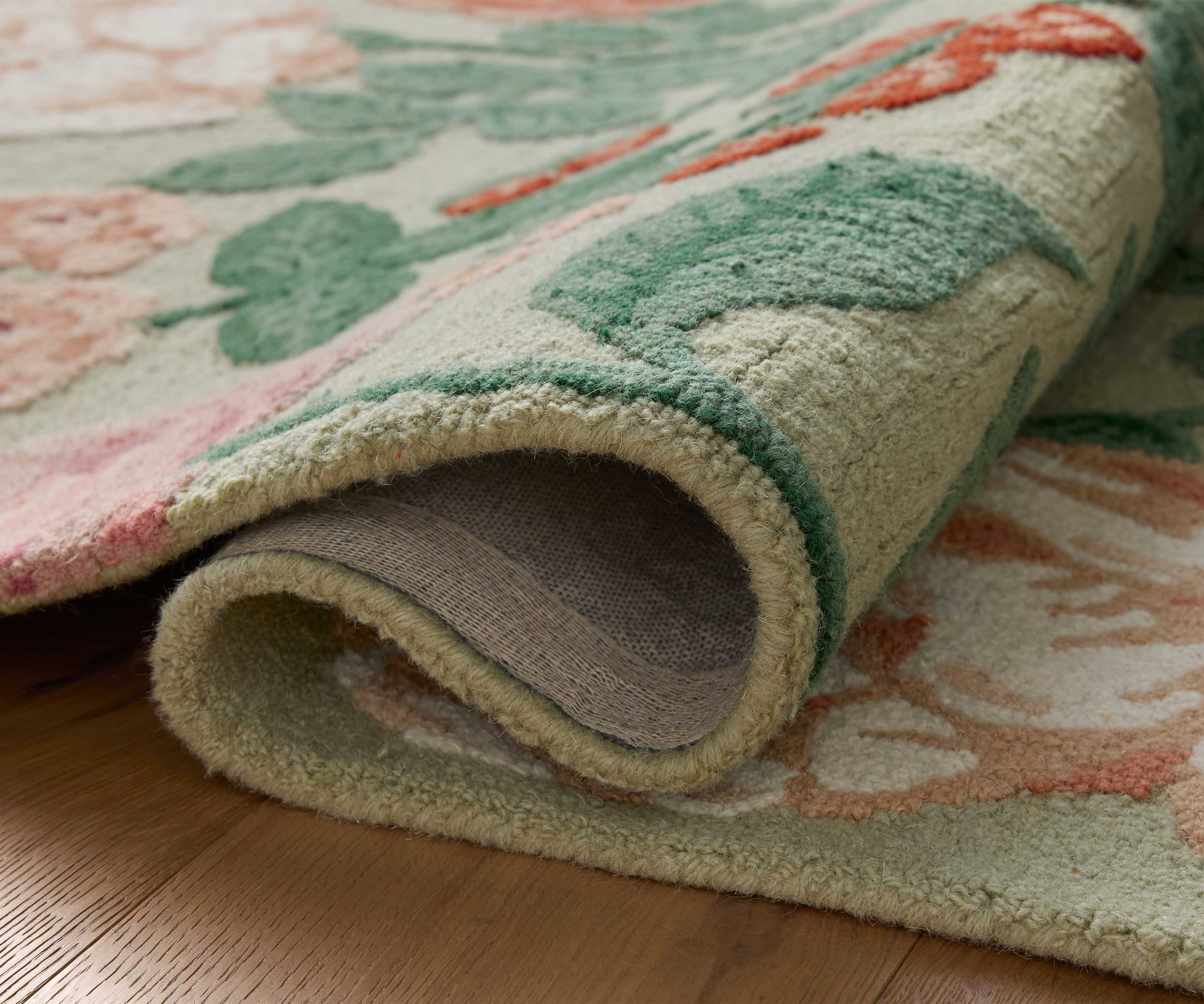 Highgrove Roses Wool Hooked Rug - Mint - Image 5