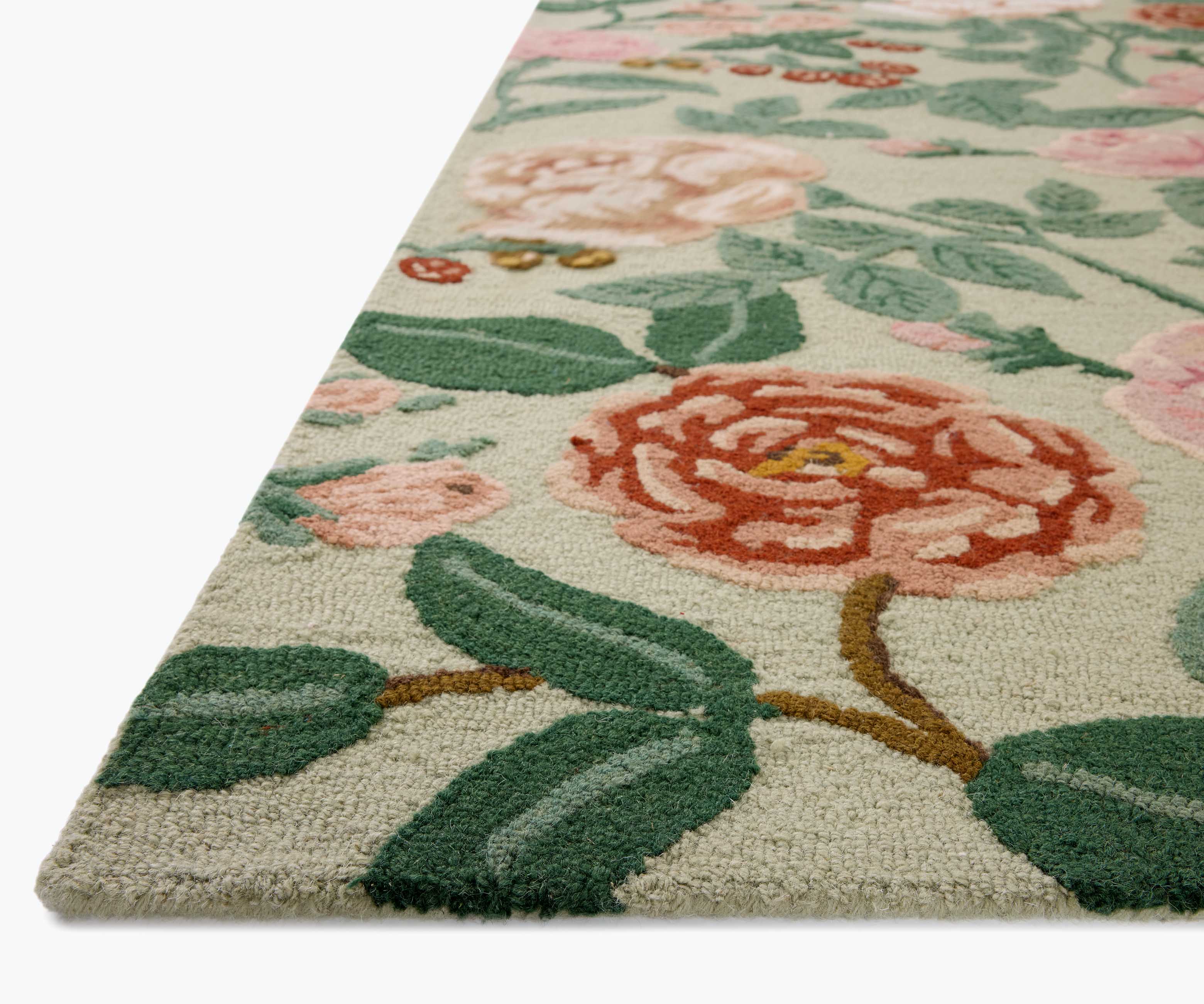 Highgrove Roses Wool Hooked Rug - Mint - Image 7