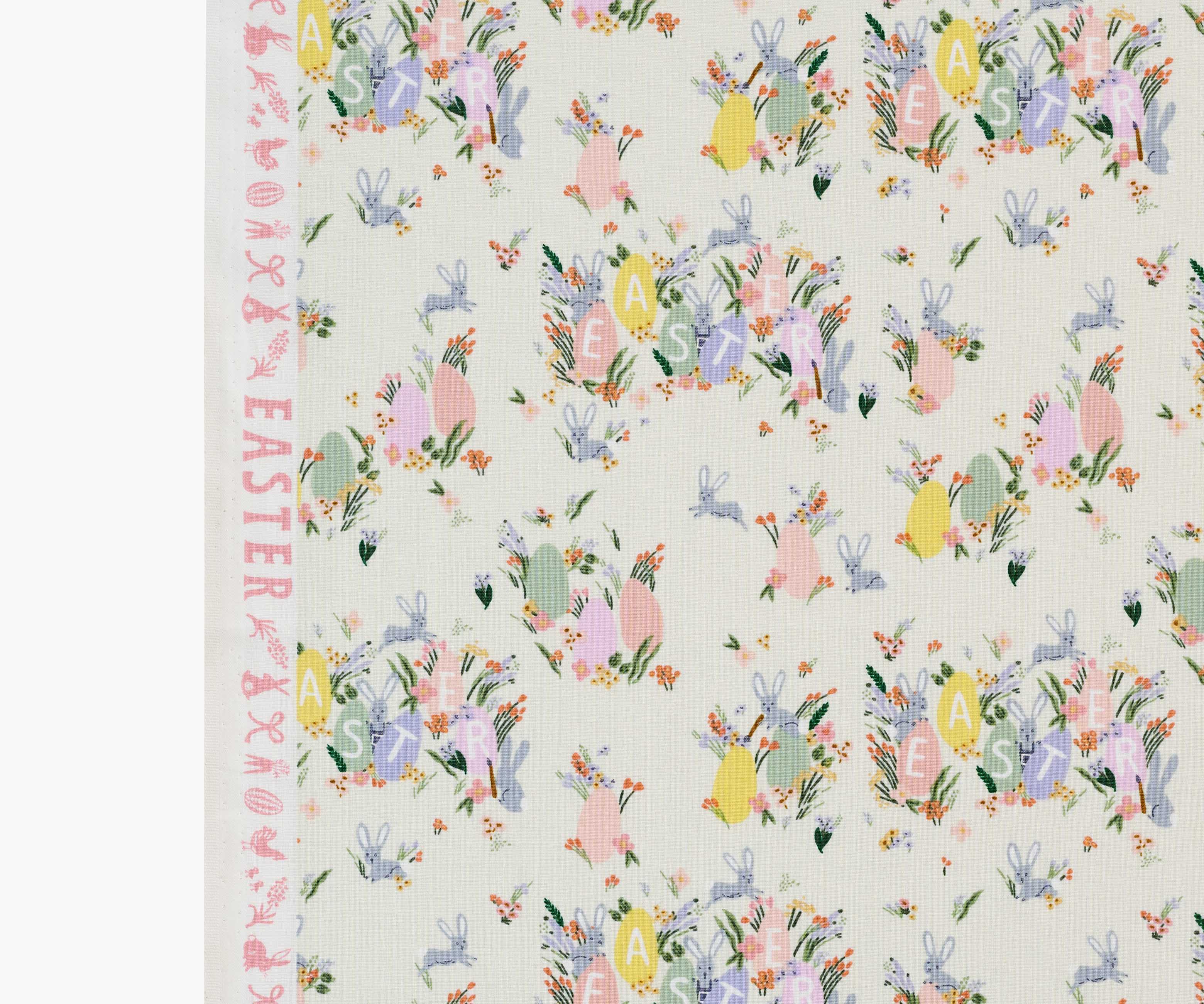 Hoppy Easter Cotton Fabric - Cream - Image 4