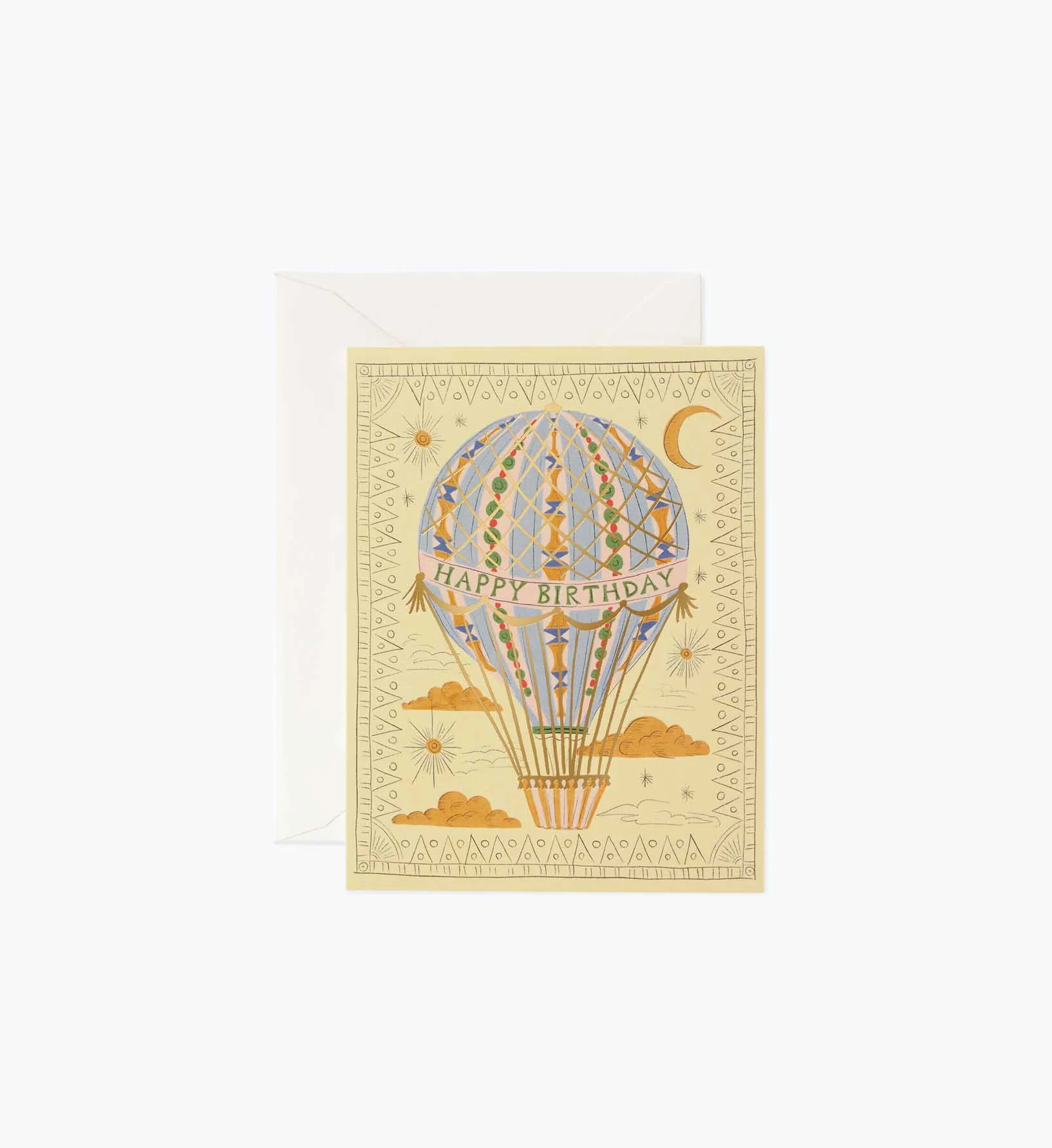 Hot Air Balloon Birthday Card - Single Card