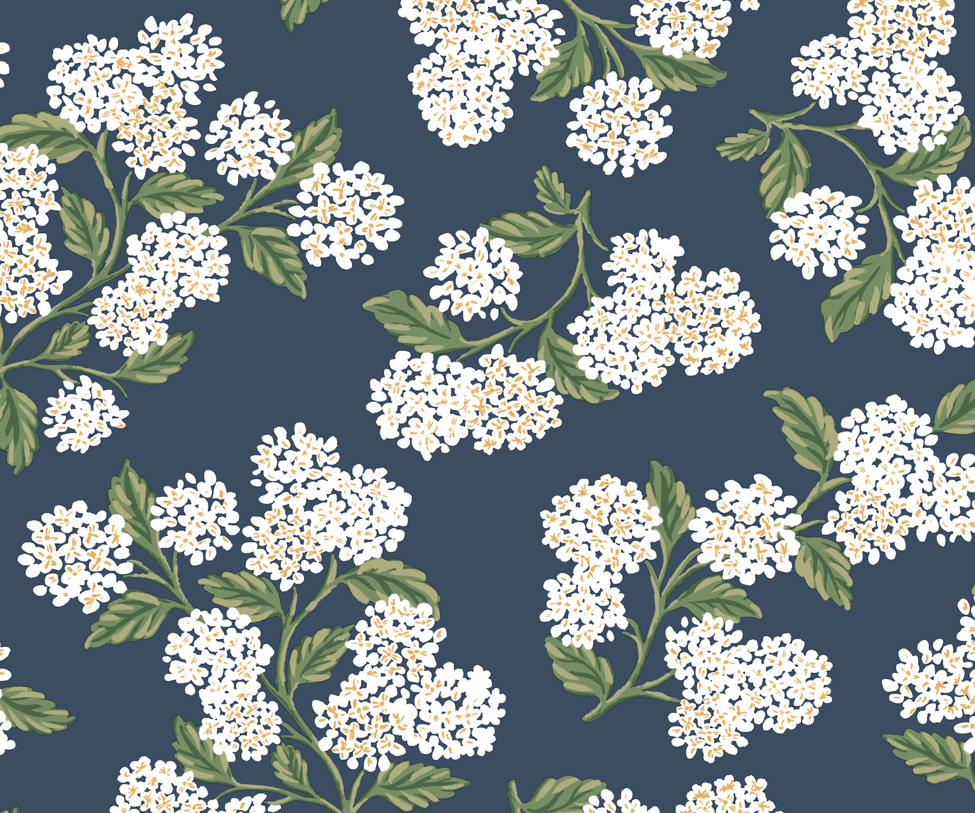 Hydrangea Peel & Stick Wallpaper - Navy & White - Image 3