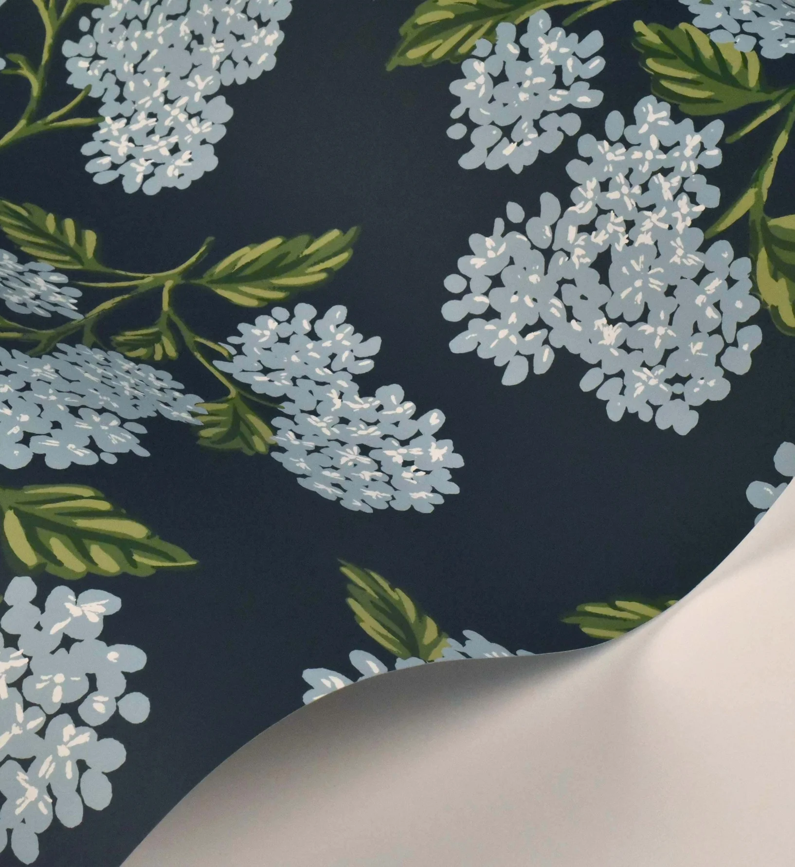 Hydrangea Wallpaper - Navy - Image 3