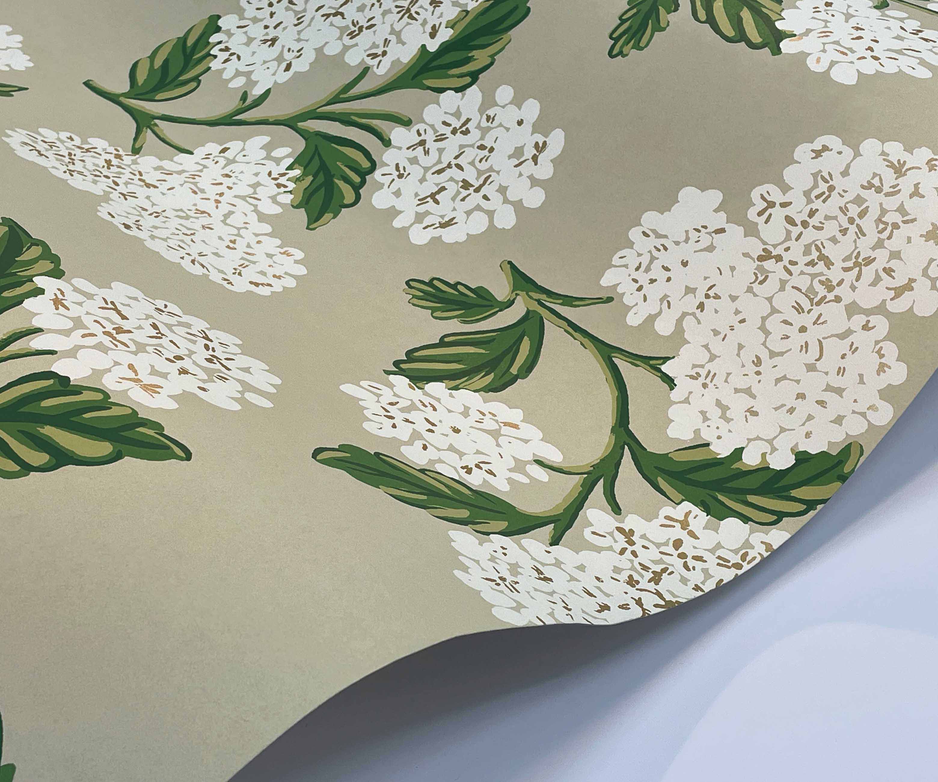 Hydrangea Wallpaper Sample - Linen - Image 2