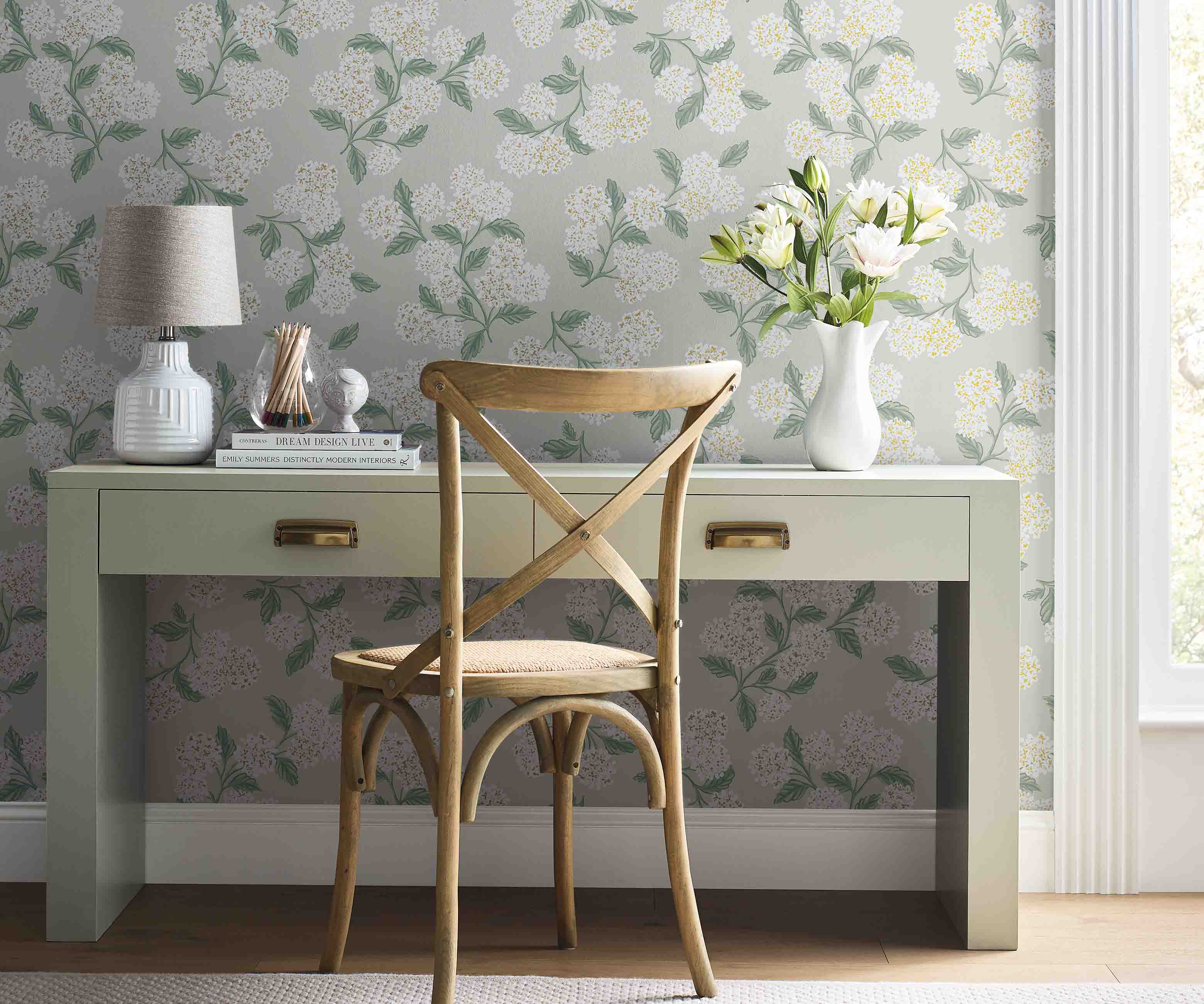 Hydrangea Wallpaper Sample - Linen - Image 3