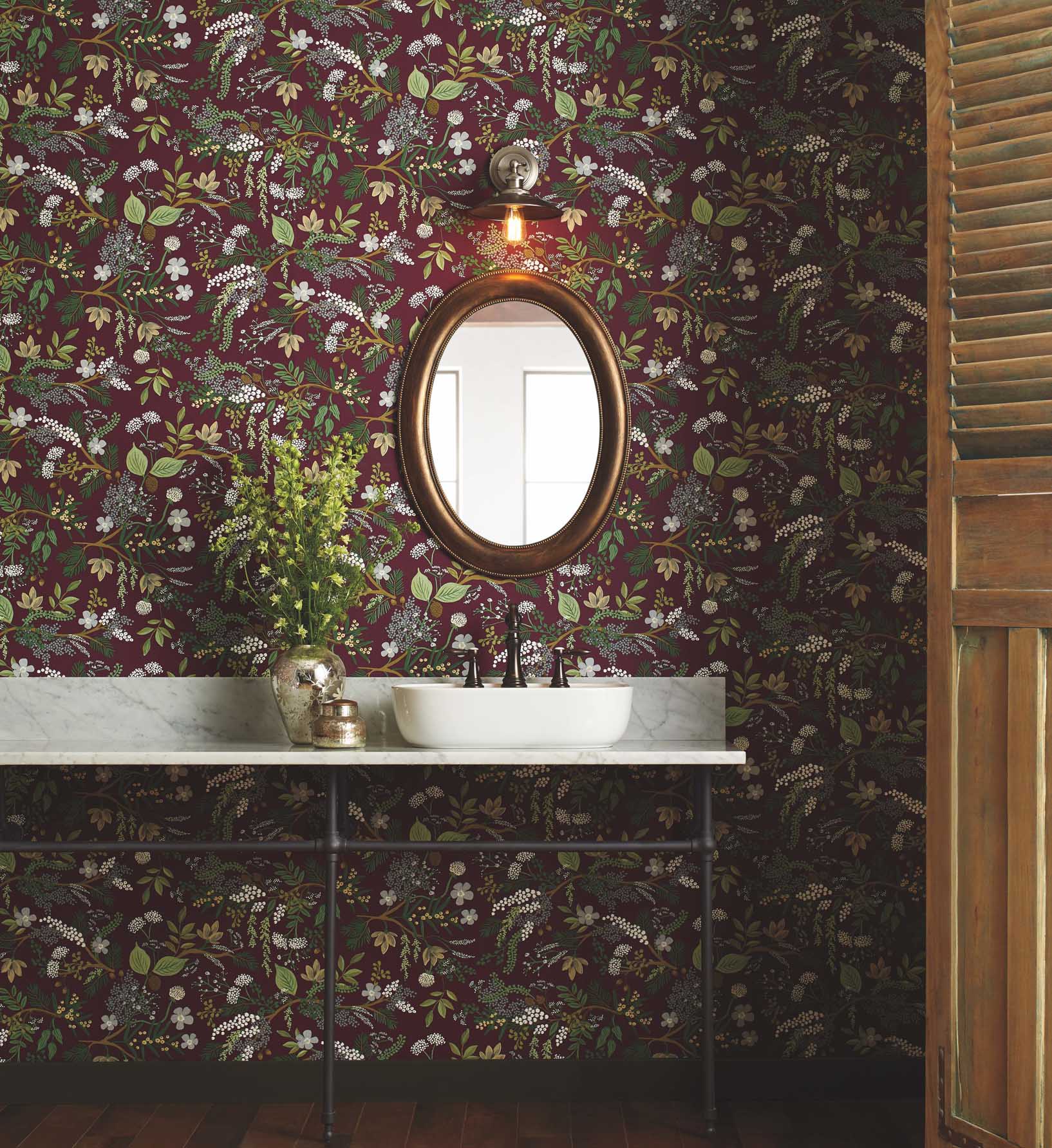 Juniper Forest Wallpaper - Burgundy - Image 2