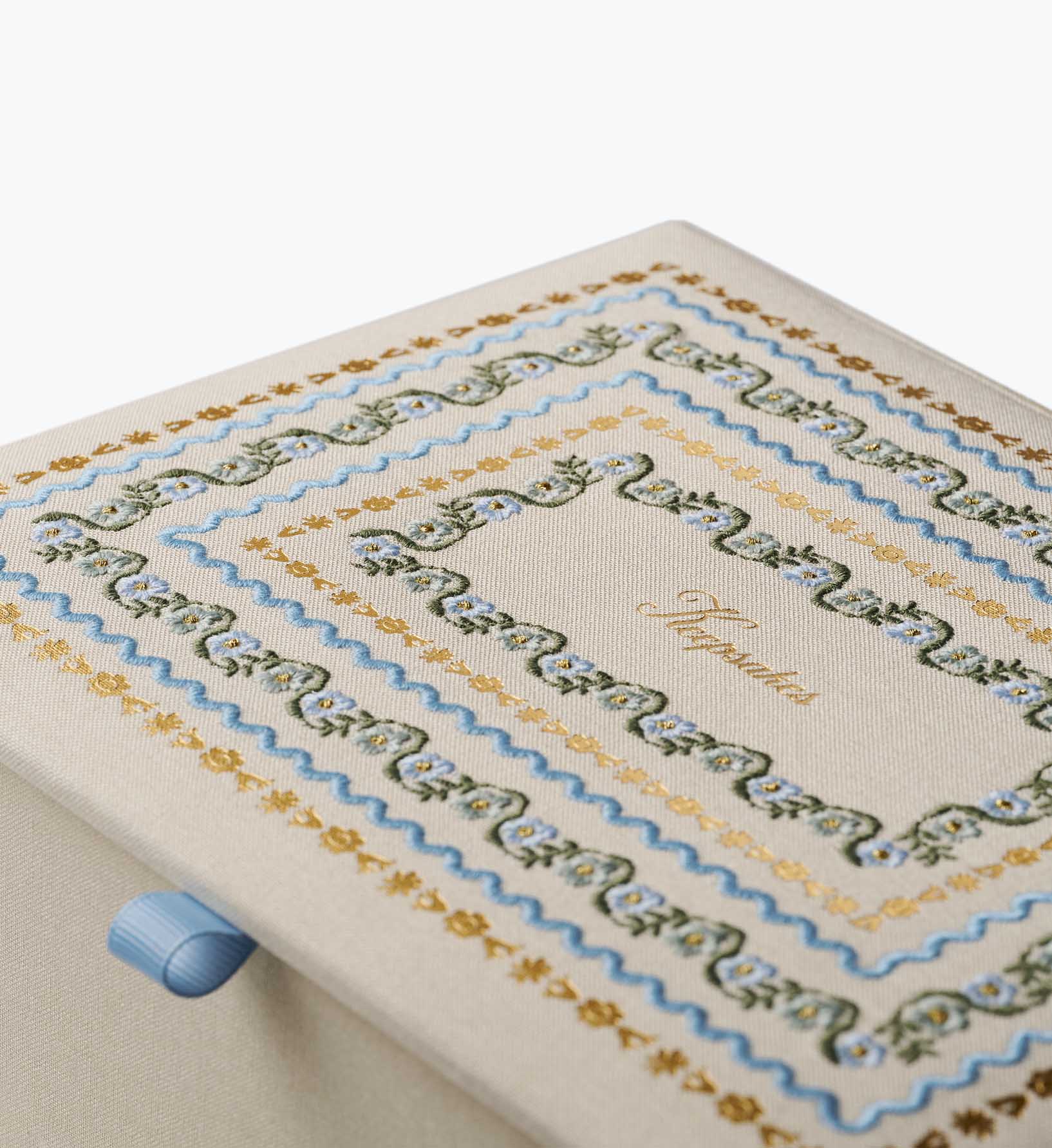 Large Embroidered Keepsake Box - Delphine - Image 4